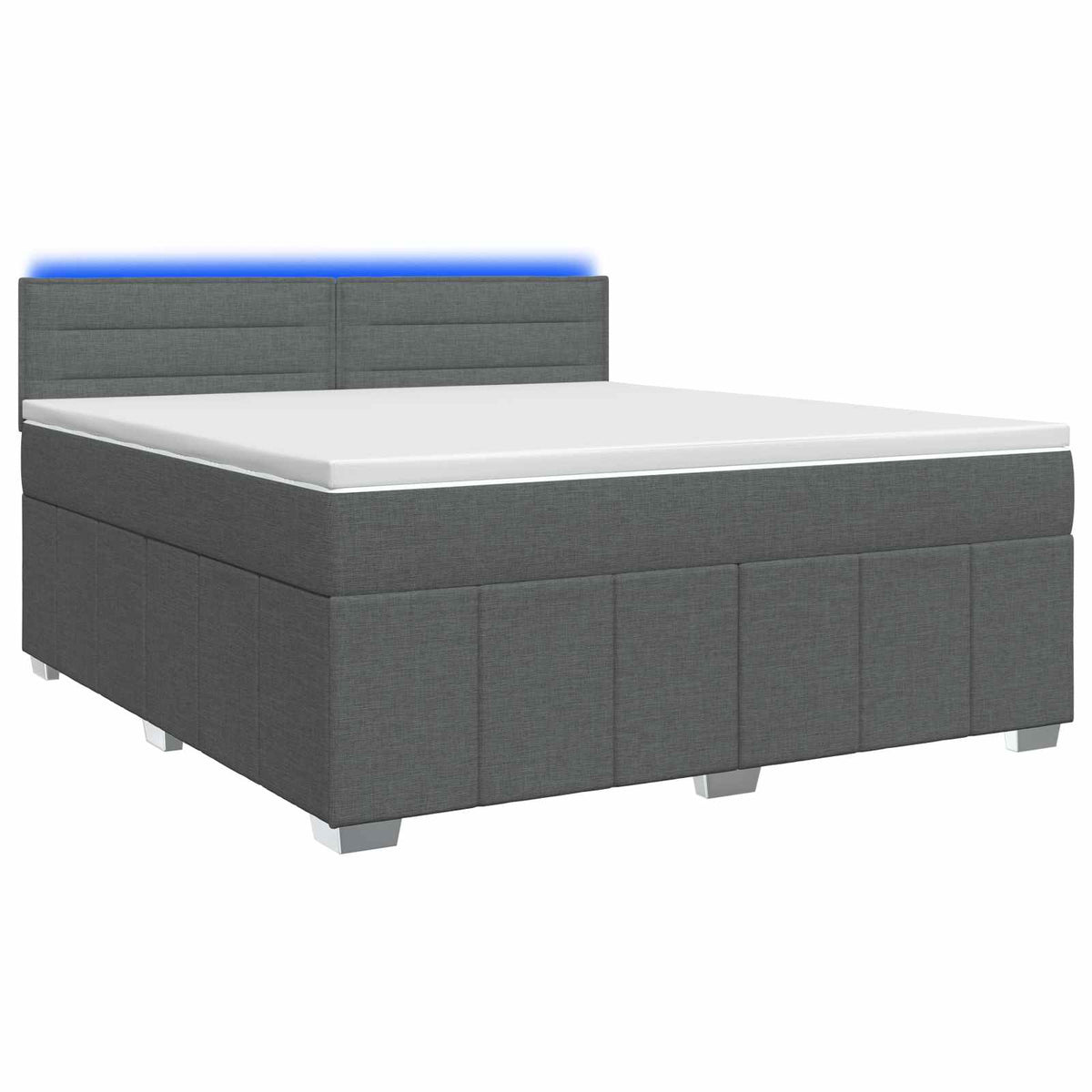 Lit boxspring avec matelas Gris foncé 140 x 190 cm Tissu