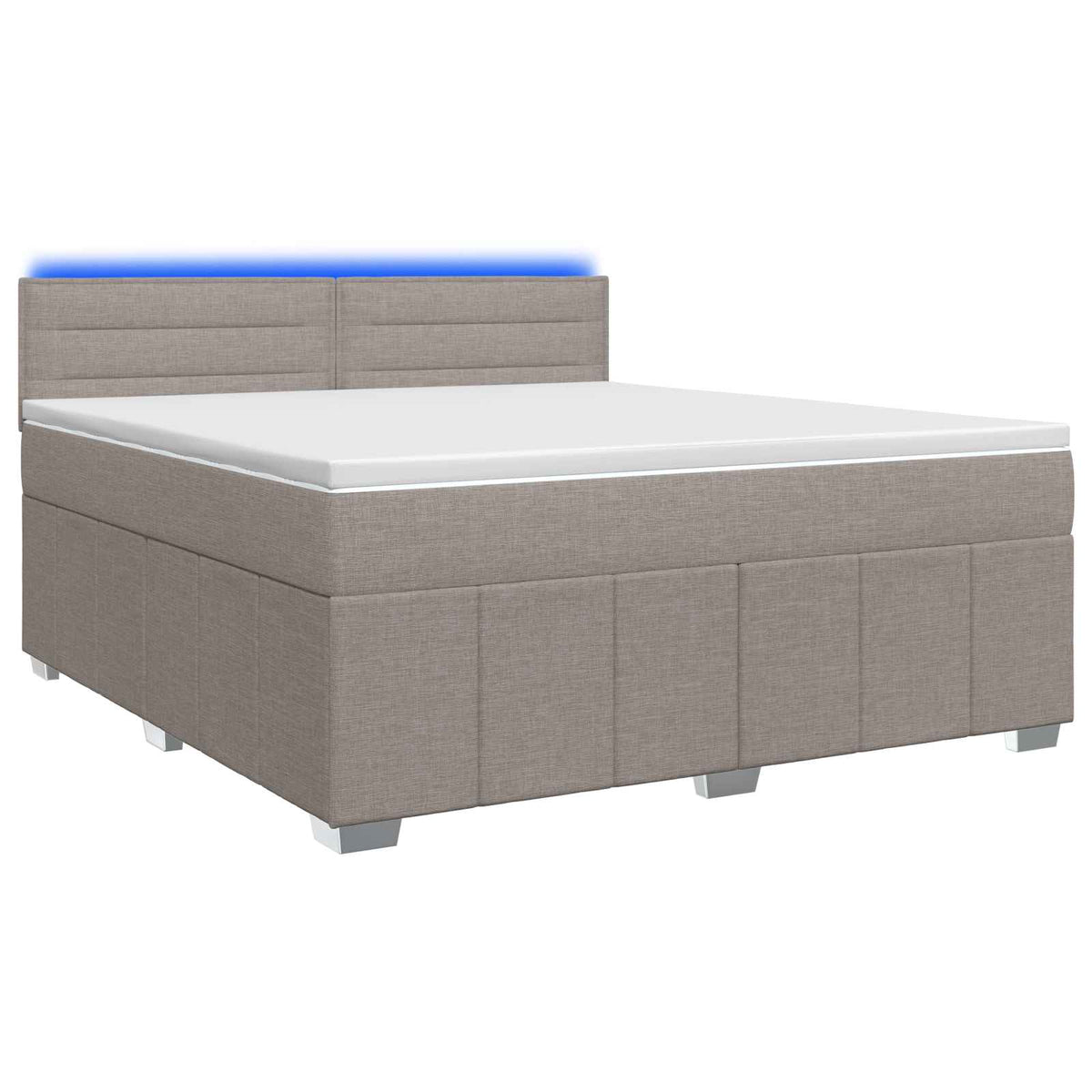 Lit boxspring avec matelas Taupe 140 x 190 cm Tissu