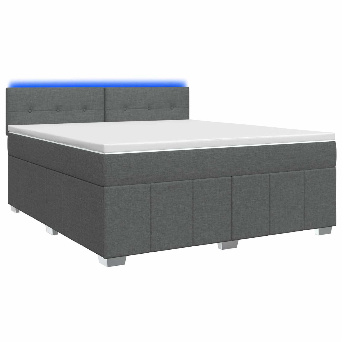 Lit boxspring avec matelas Gris foncé 140 x 190 cm Tissu
