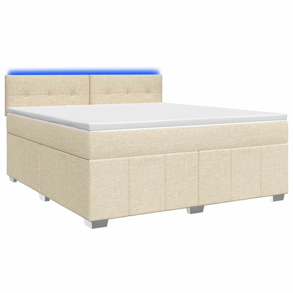 Lit boxspring avec matelas Crème 140 x 190 cm Tissu
