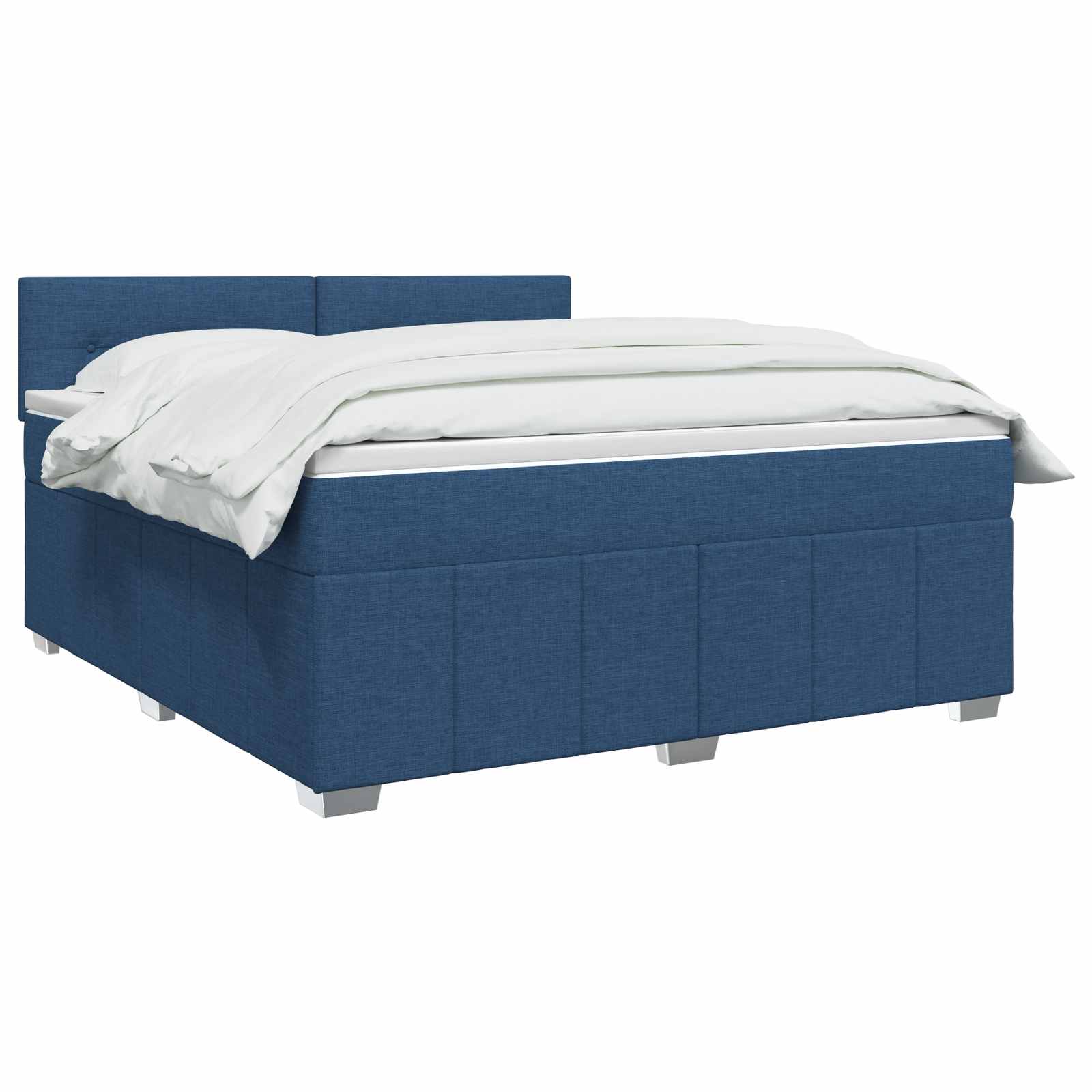 Lit boxspring avec matelas Bleu 140 x 200 cm Tissu
