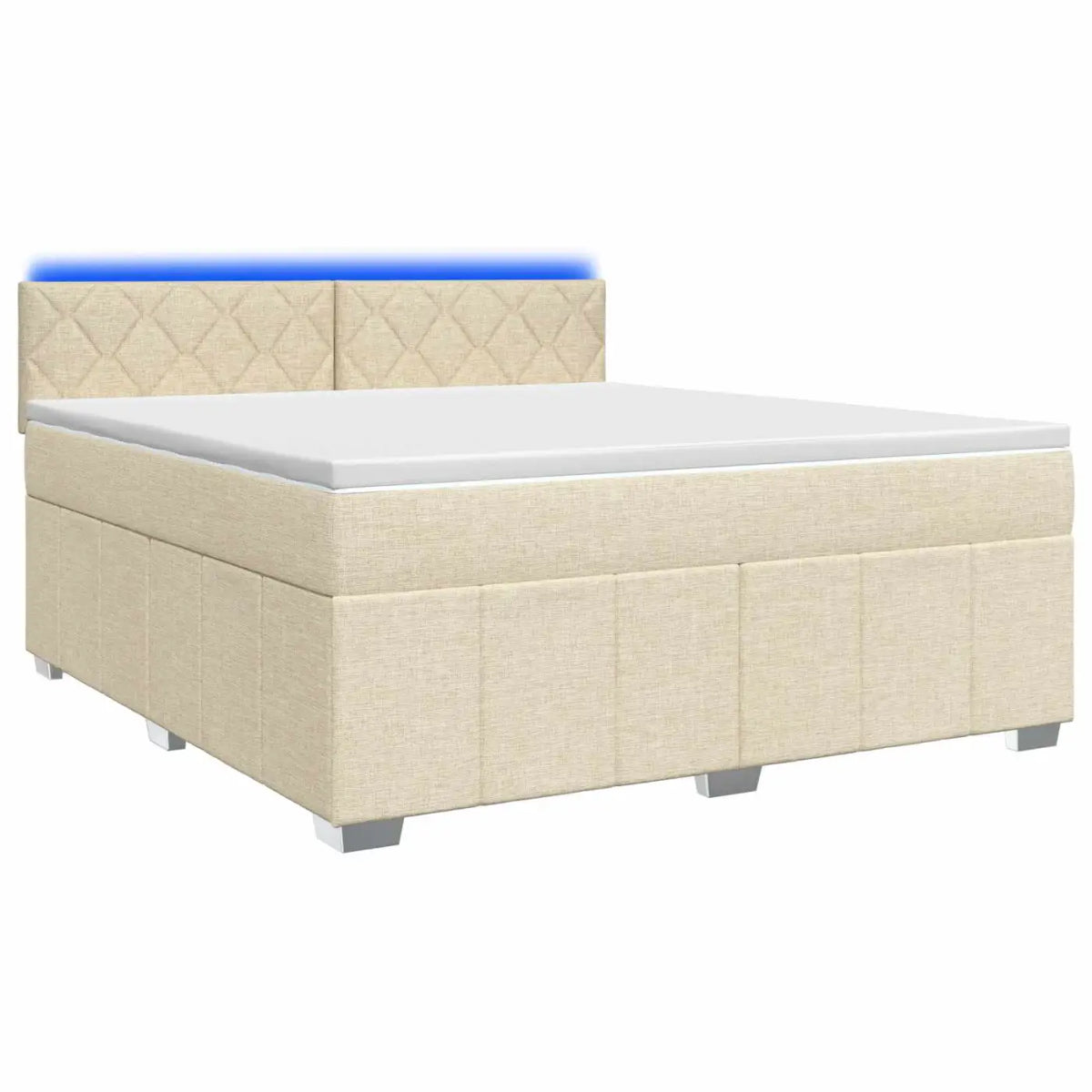 Lit boxspring avec matelas Crème 140 x 200 cm Tissu - XIOS