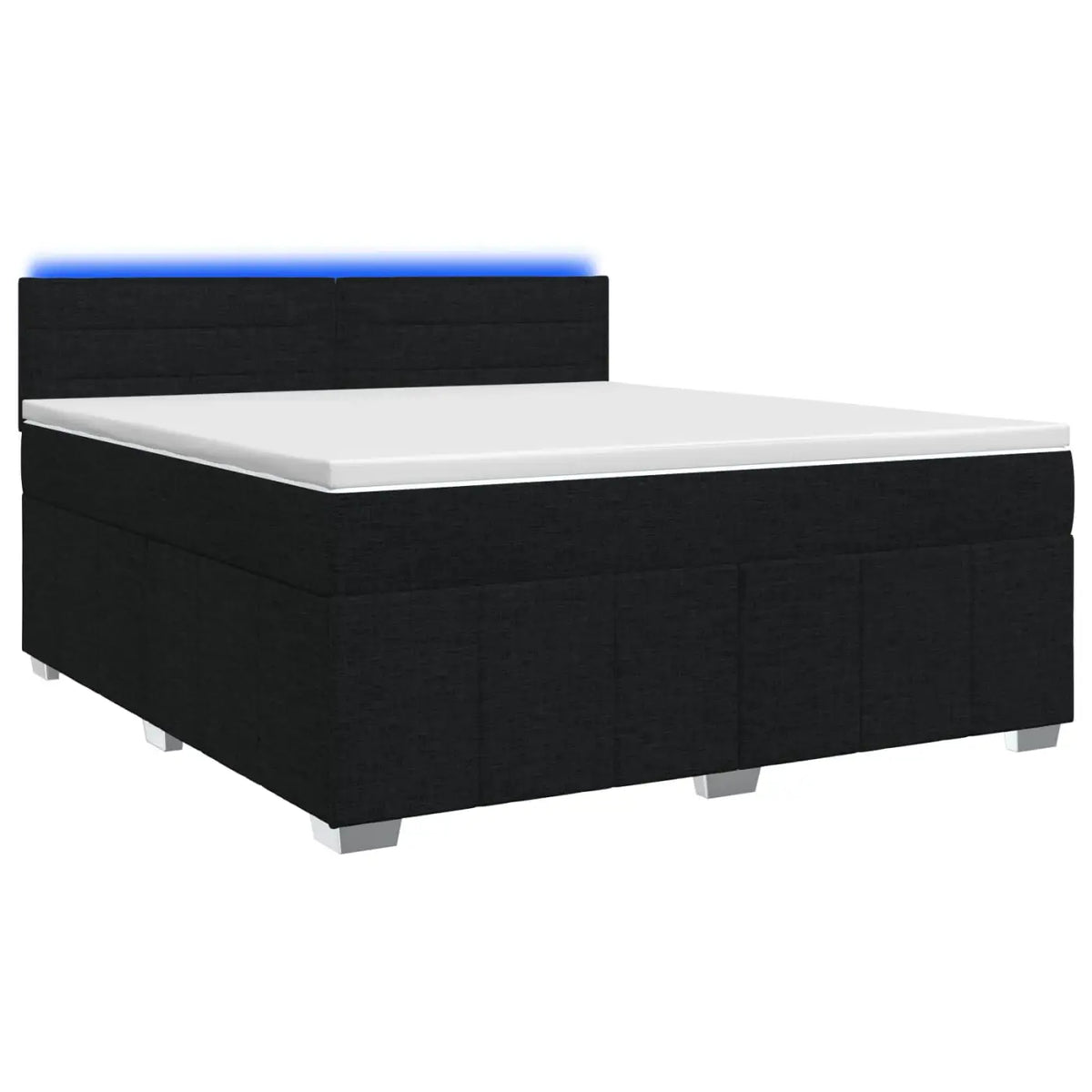 Lit boxspring avec matelas Noir 160 x 200 cm Tissu - XIOS