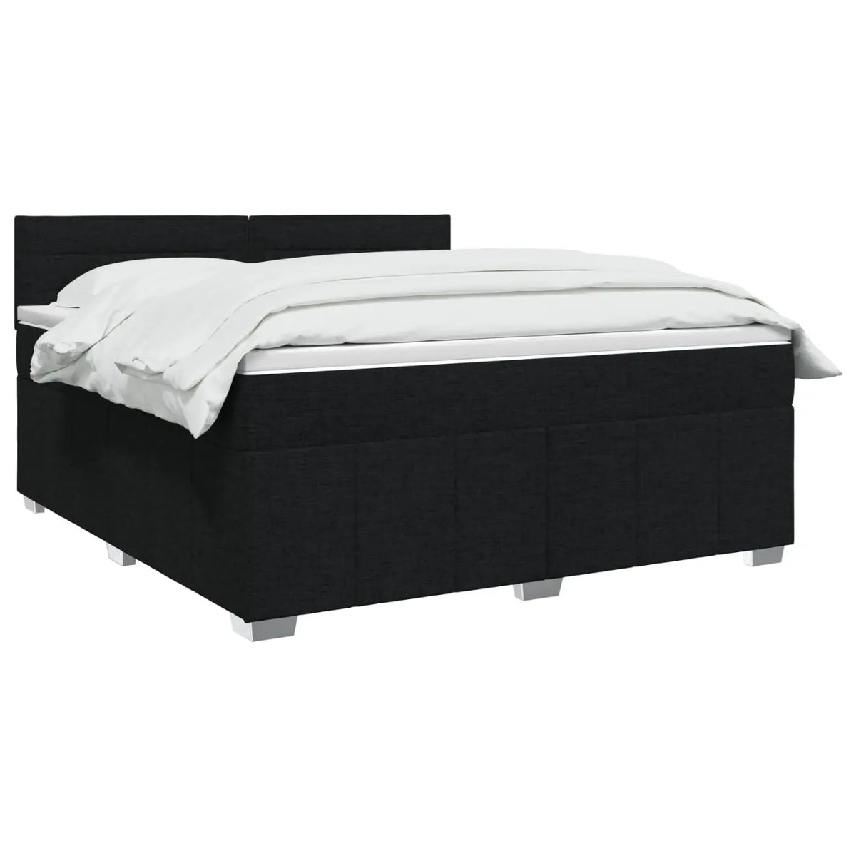 Lit boxspring avec matelas Noir 160 x 200 cm Tissu - XIOS