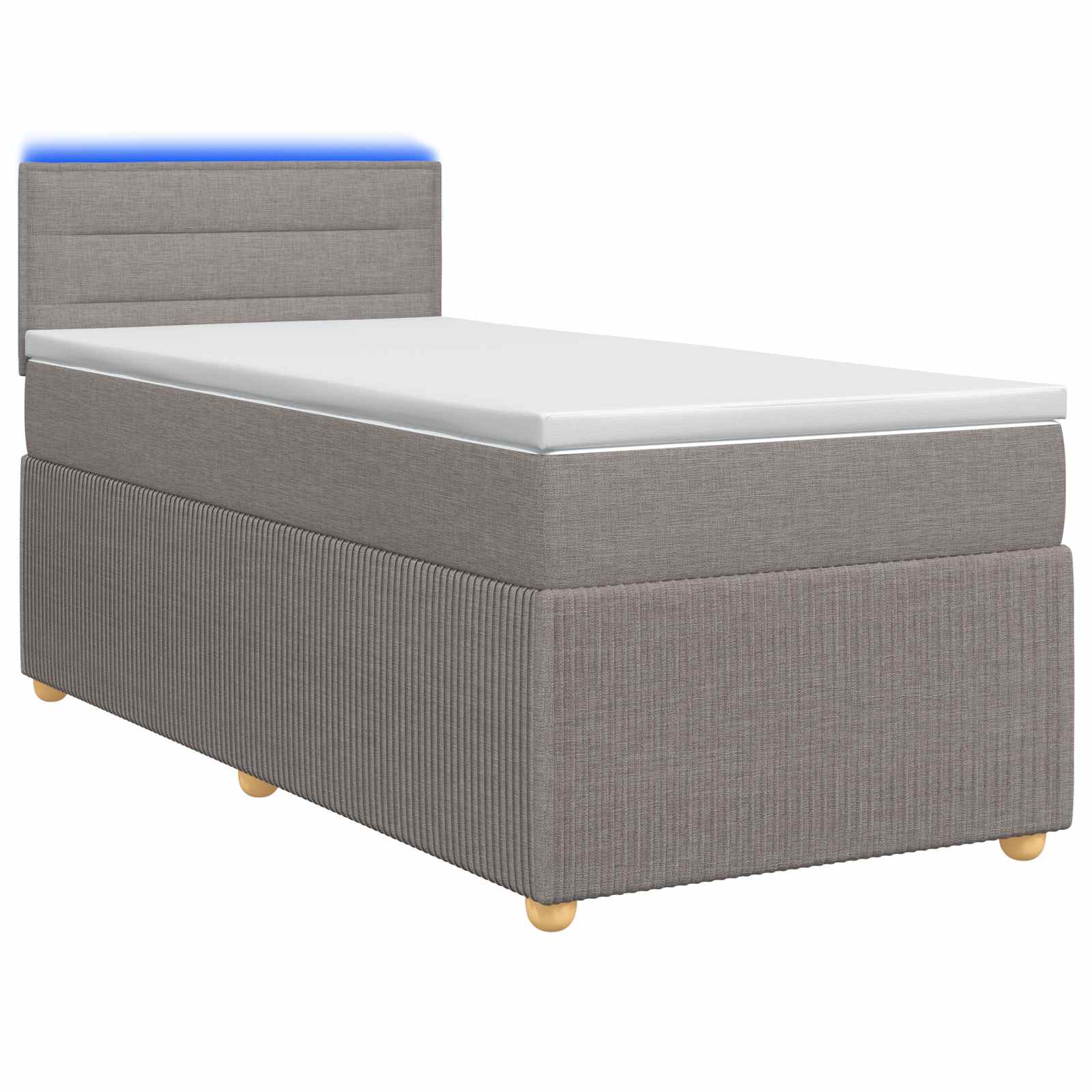 Lit boxspring avec matelas Taupe 90 x 190 cm Tissu