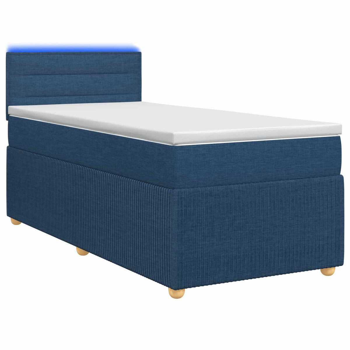Lit boxspring avec matelas Bleu 90 x 190 cm Tissu