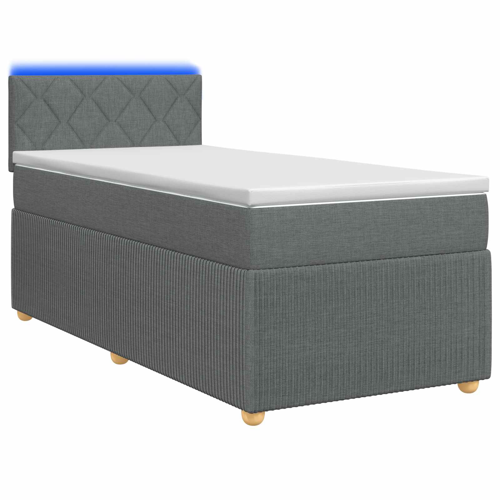 Lit boxspring avec matelas Gris foncé 90 x 190 cm Tissu