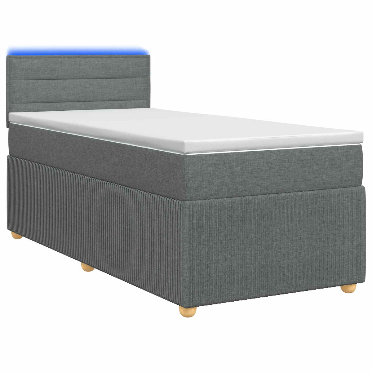 Lit boxspring avec matelas Gris foncé 90 x 200 cm Tissu