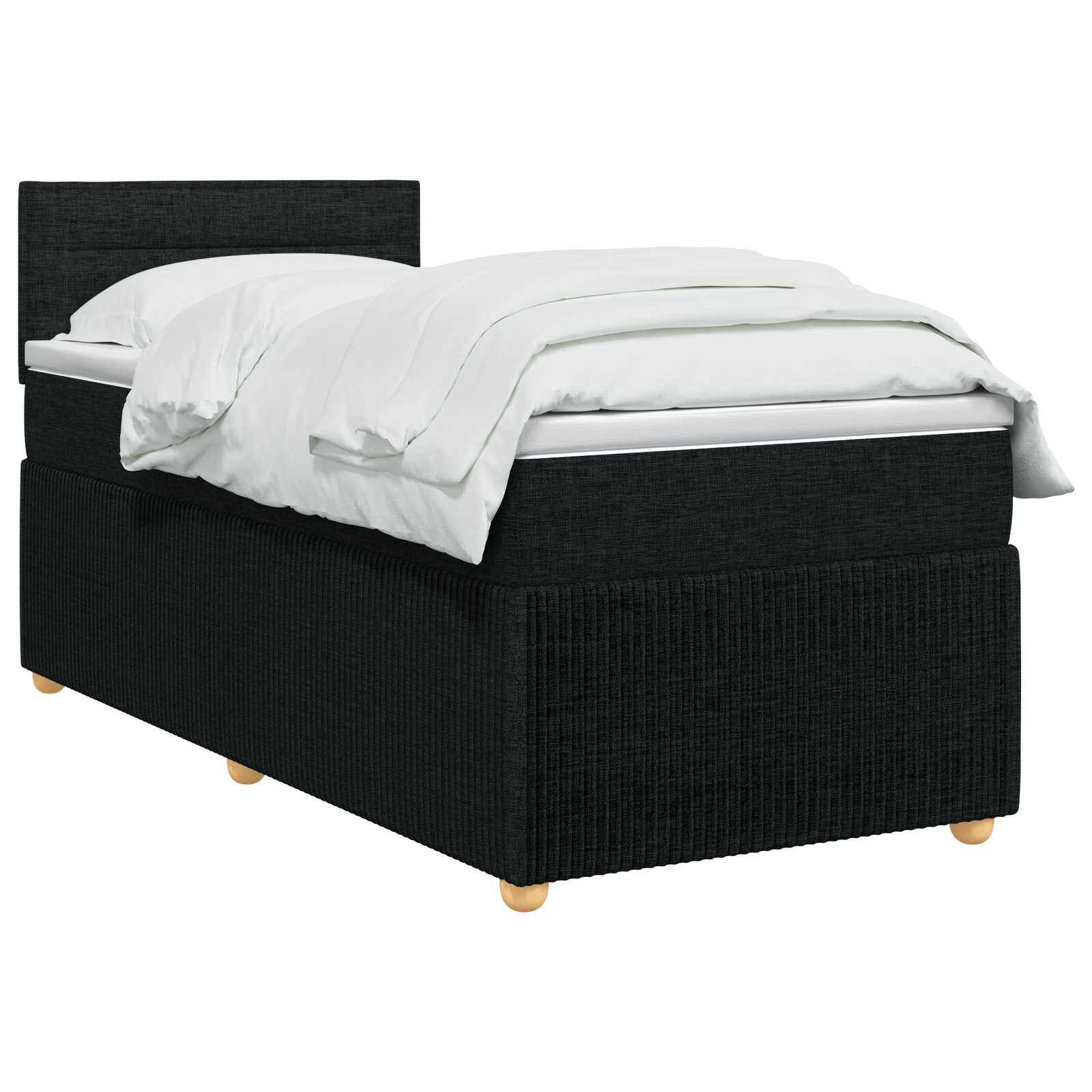 Lit boxspring avec matelas Noir 90 x 200 cm Tissu - XIOS