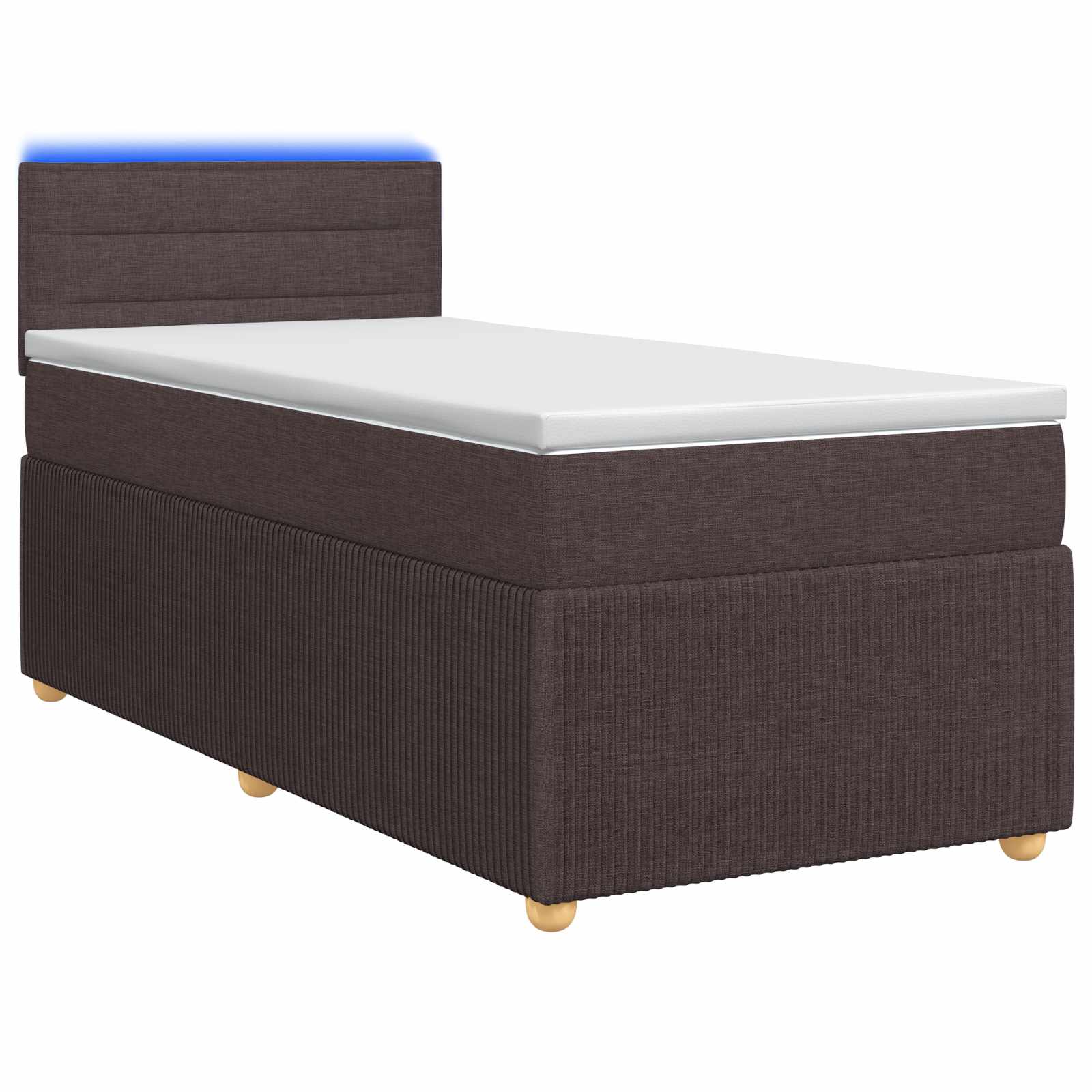 Lit boxspring avec matelas Marron foncé 90 x 200 cm Tissu - XIOS