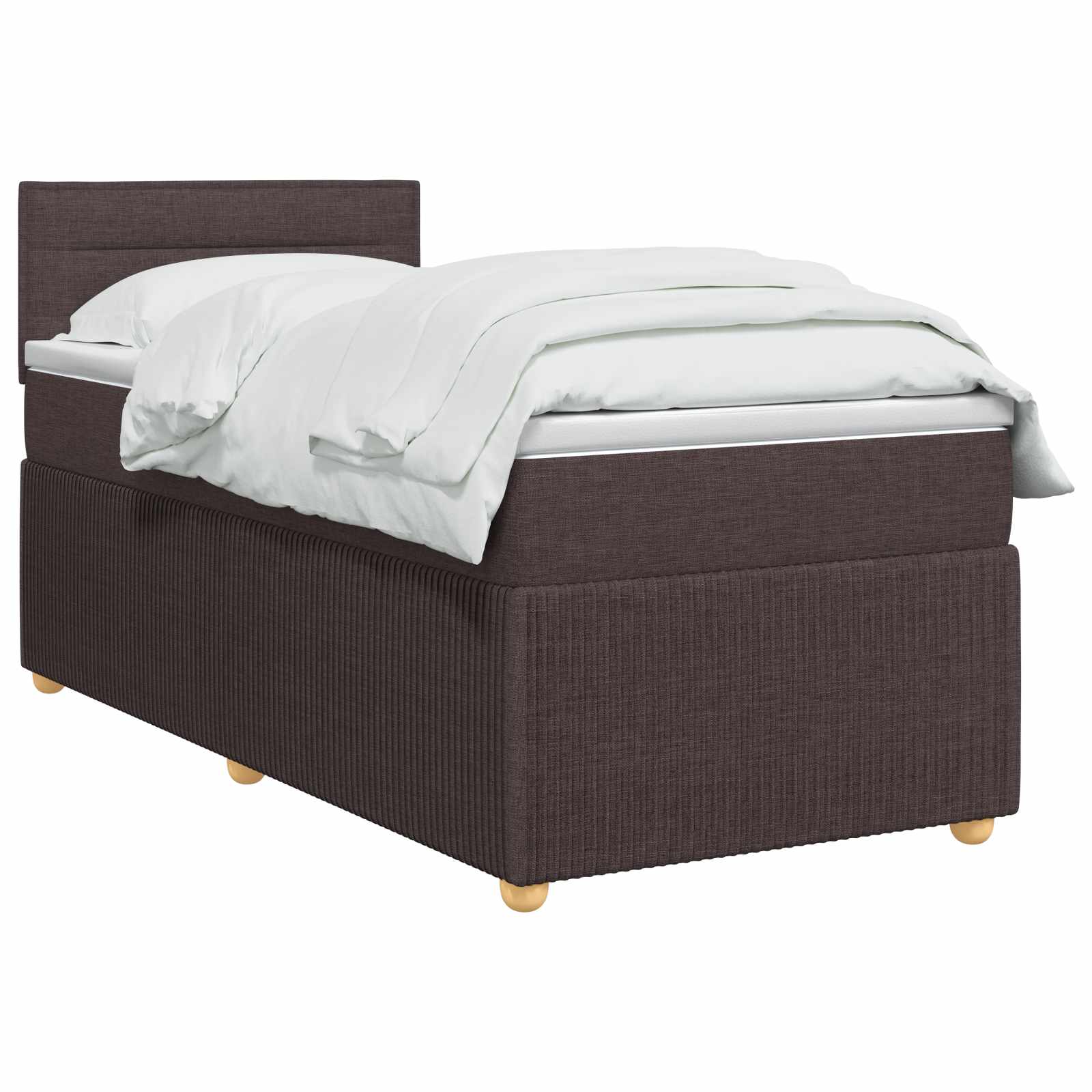 Lit boxspring avec matelas Marron foncé 90 x 200 cm Tissu - XIOS