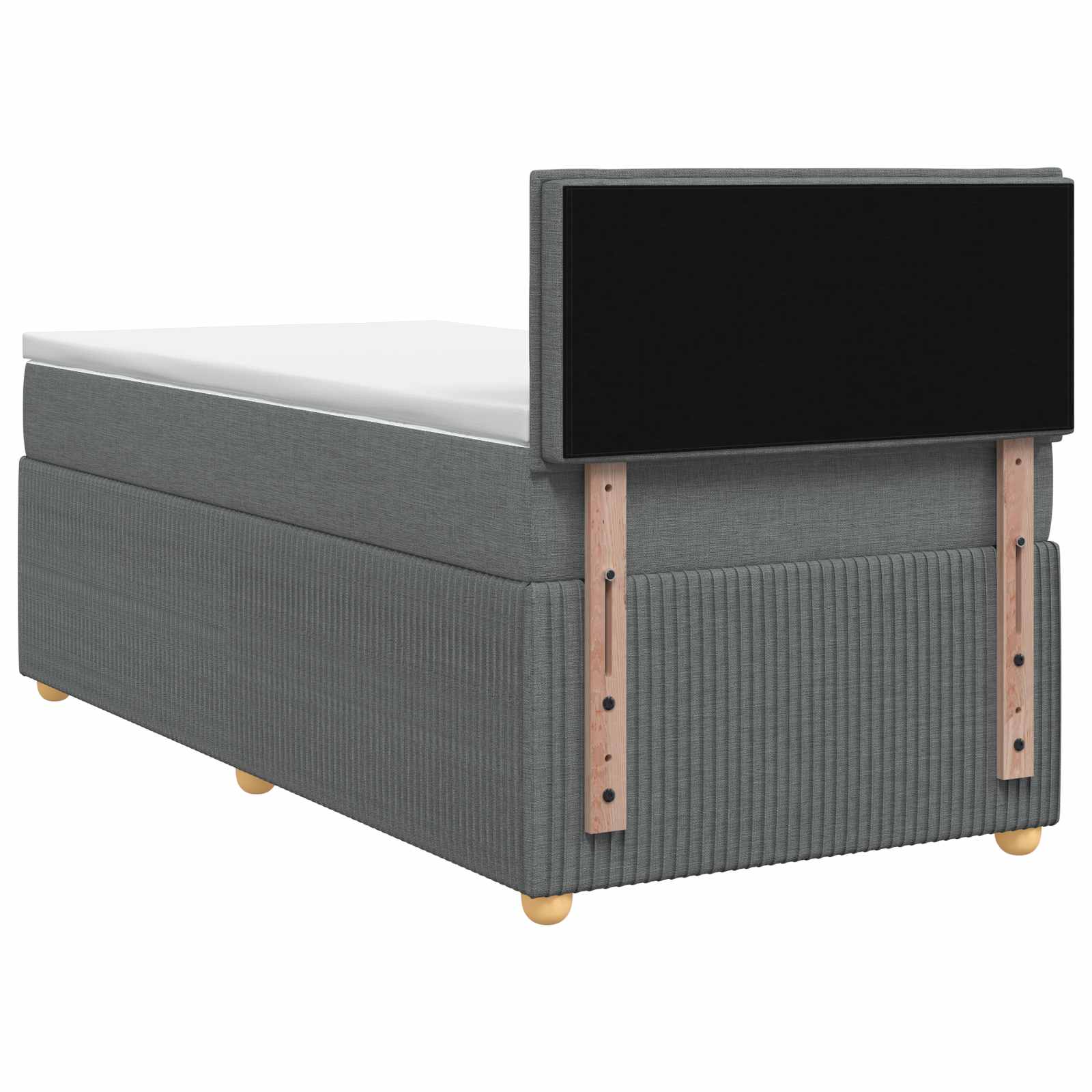 Lit boxspring avec matelas Gris foncé 90 x 200 cm Tissu - XIOS
