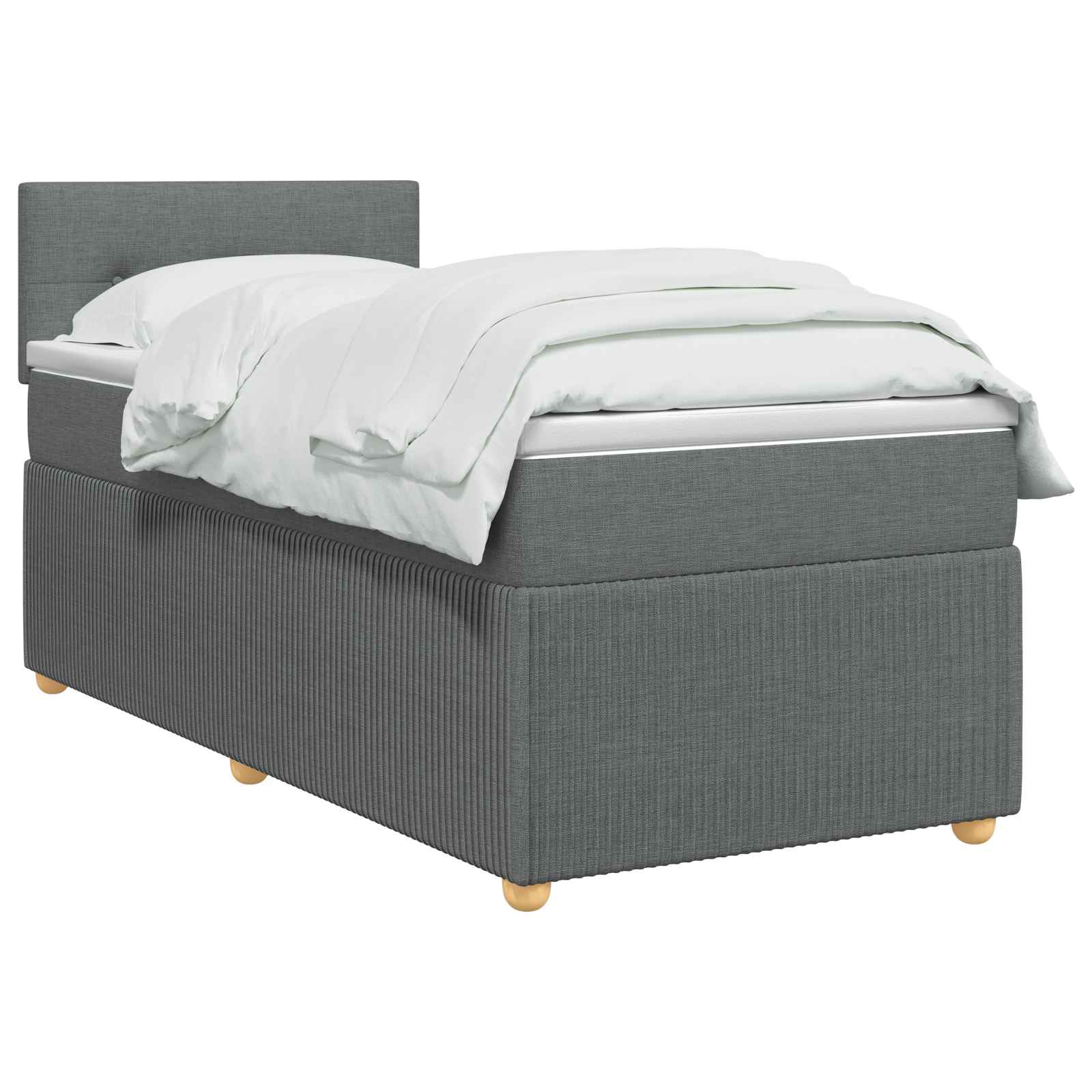 Lit boxspring avec matelas Gris foncé 90 x 200 cm Tissu - XIOS