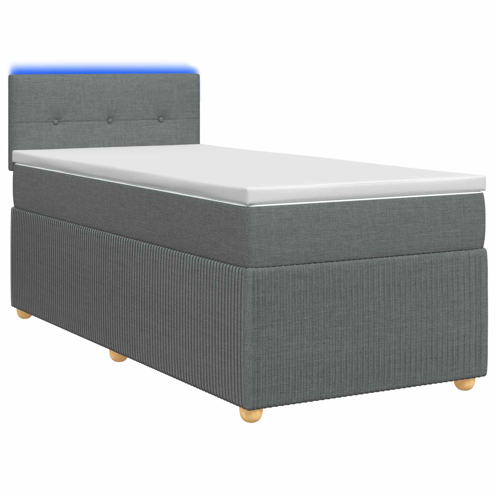 Lit boxspring avec matelas Gris foncé 100 x 200 cm Tissu