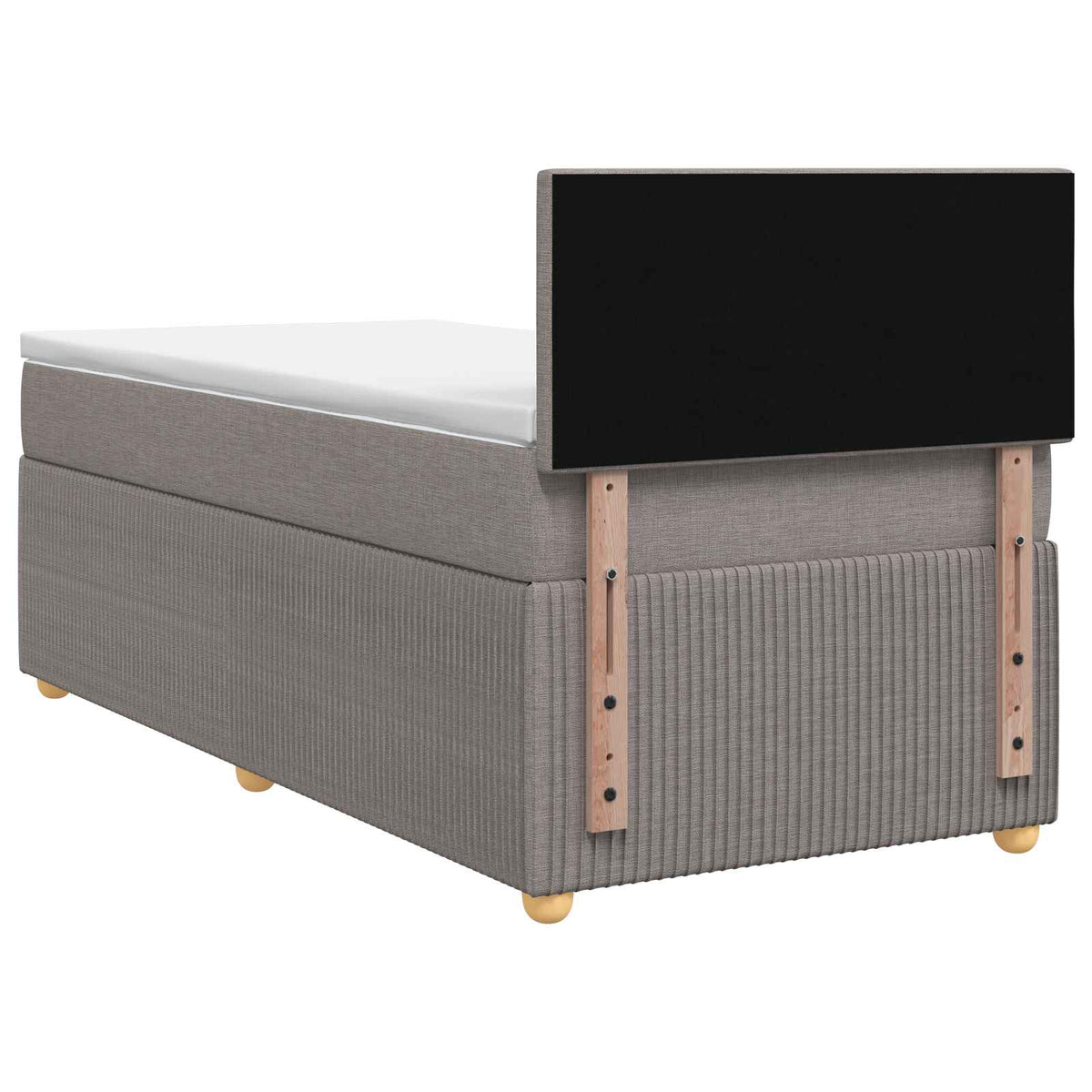 Lit boxspring avec matelas Taupe 100 x 200 cm Tissu