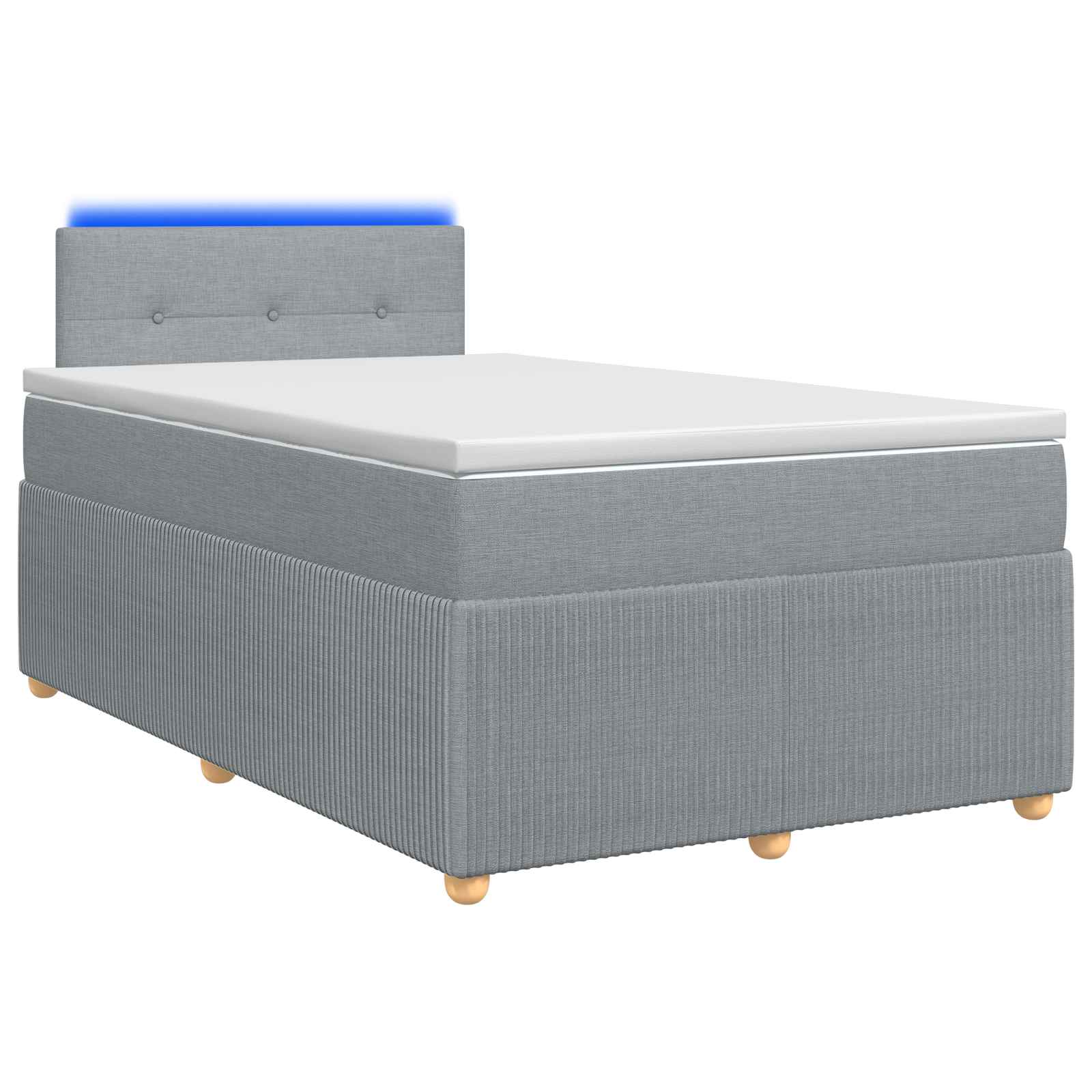 Lit boxspring avec matelas Gris clair 120 x 190 cm Tissu