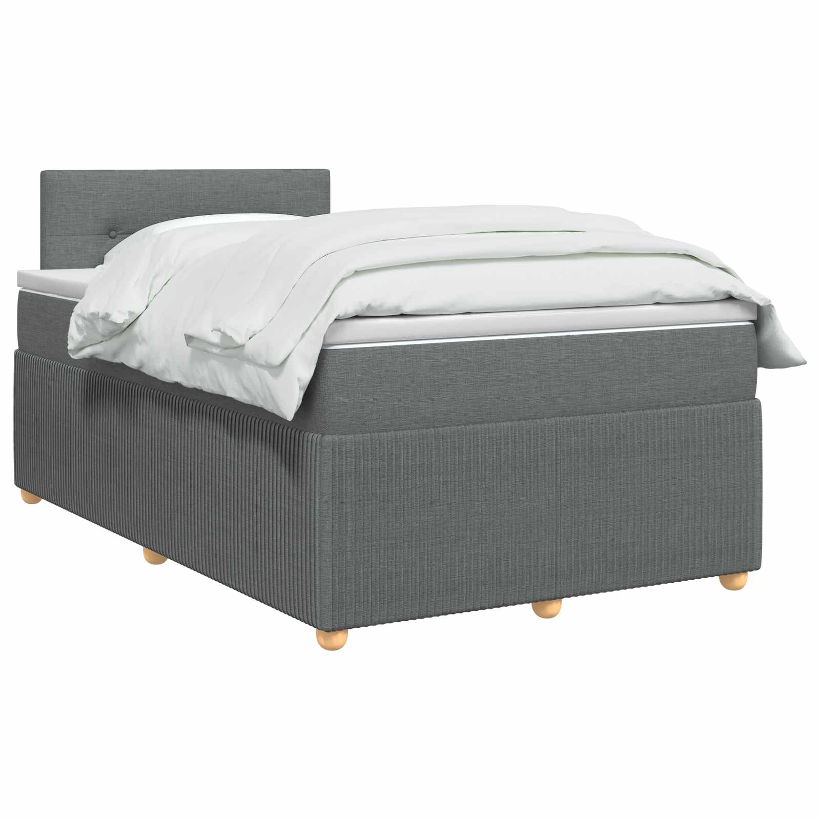 Lit boxspring avec matelas Gris foncé 120 x 190 cm Tissu