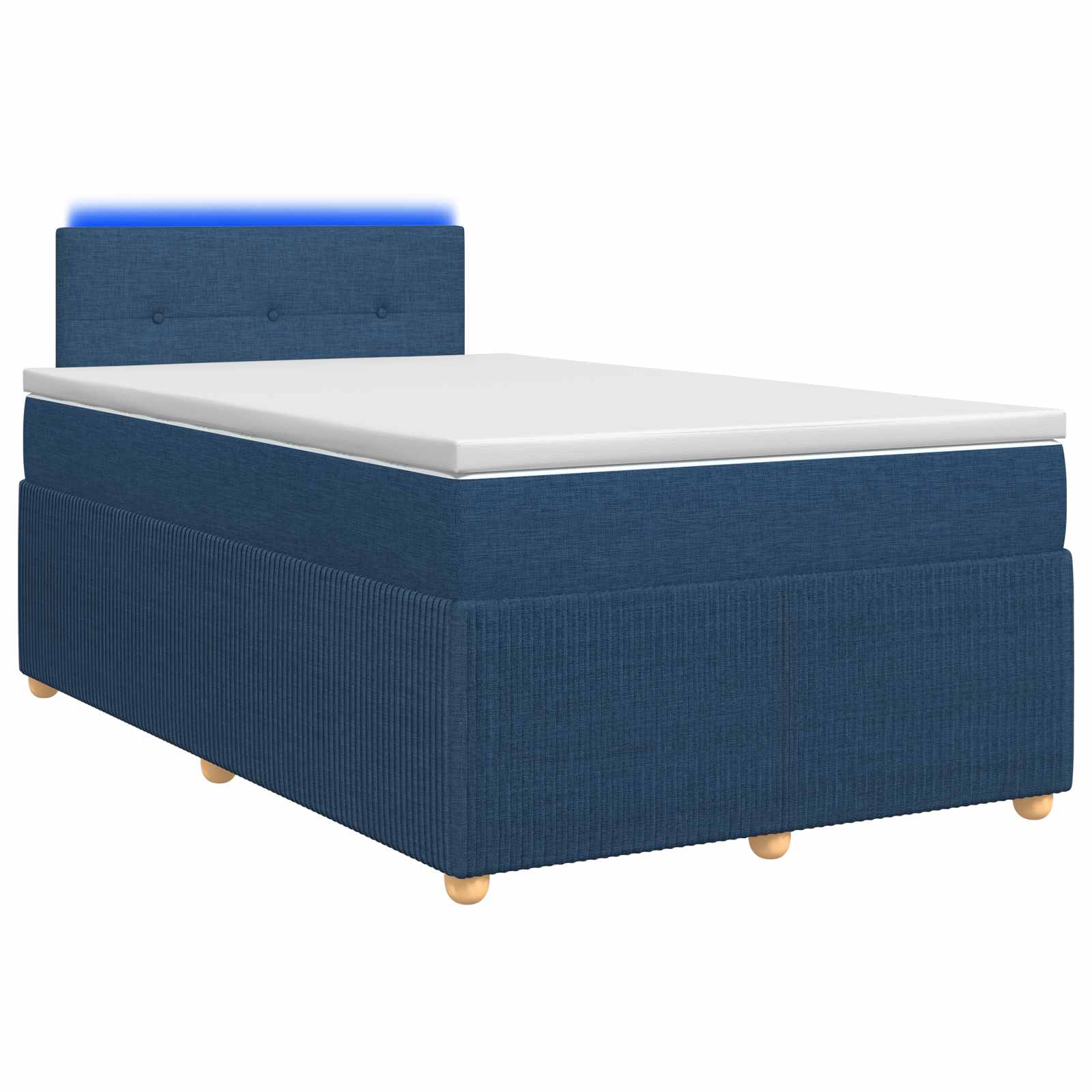 Lit boxspring avec matelas Bleu 120 x 190 cm Tissu