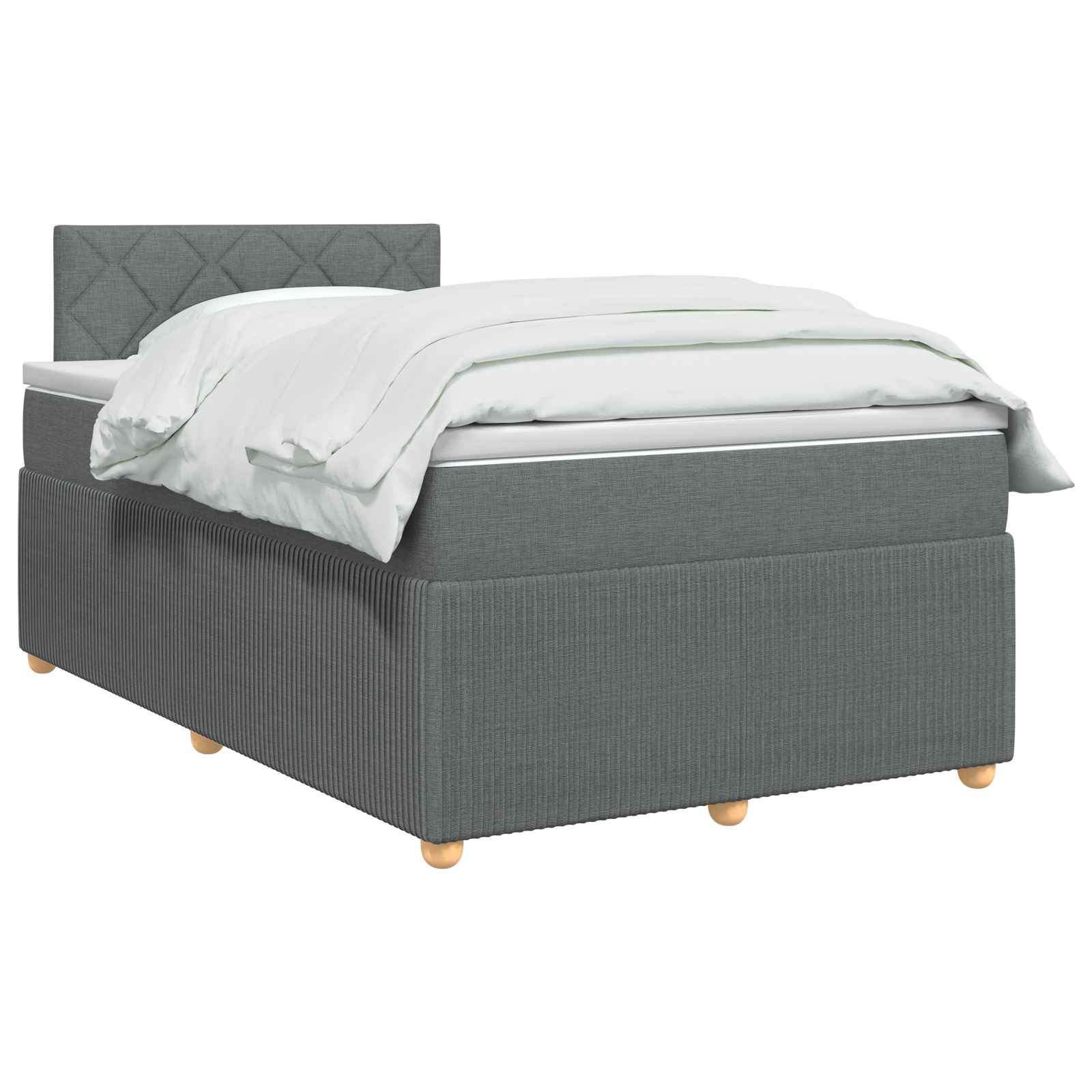 Lit boxspring avec matelas Gris foncé 120 x 190 cm Tissu