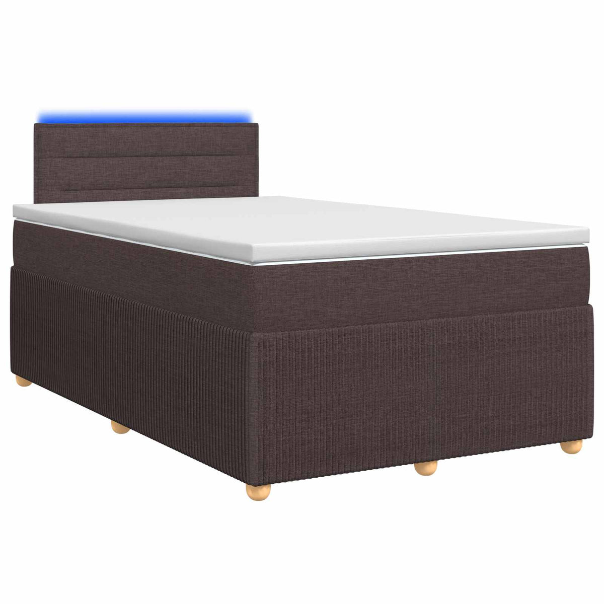 Lit boxspring avec matelas Marron foncé 120 x 200 cm Tissu