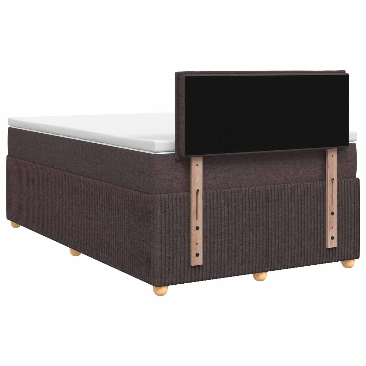 Lit boxspring avec matelas Marron foncé 120 x 200 cm Tissu