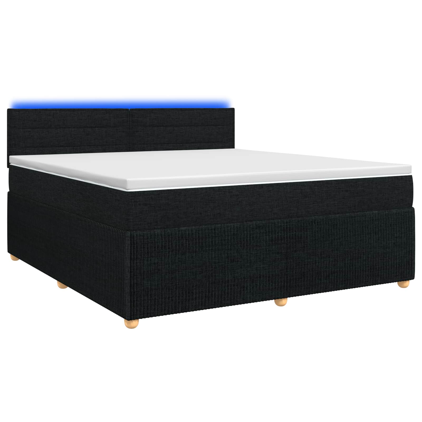 Lit boxspring avec matelas Noir 140 x 190 cm Tissu