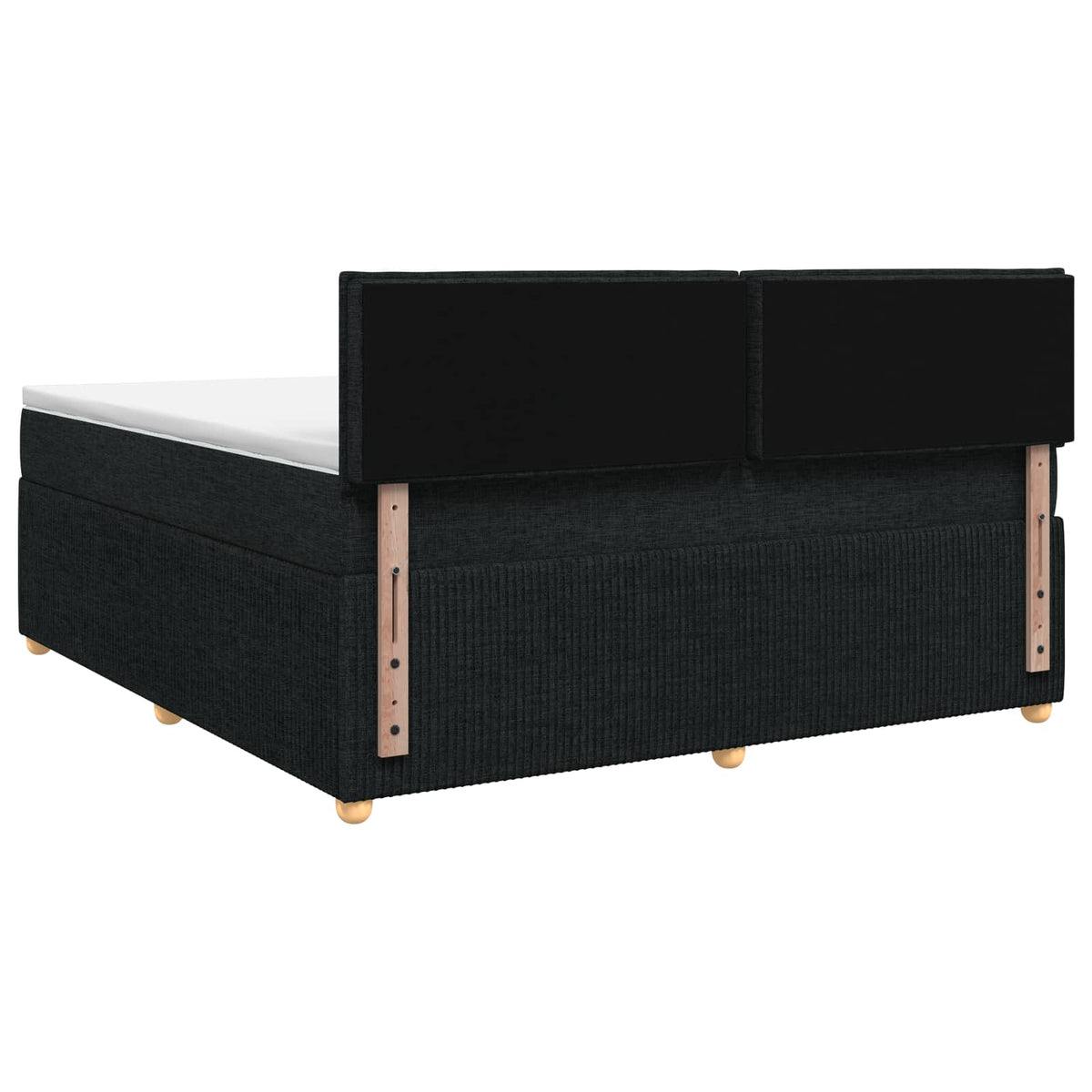 Lit boxspring avec matelas Noir 140 x 190 cm Tissu