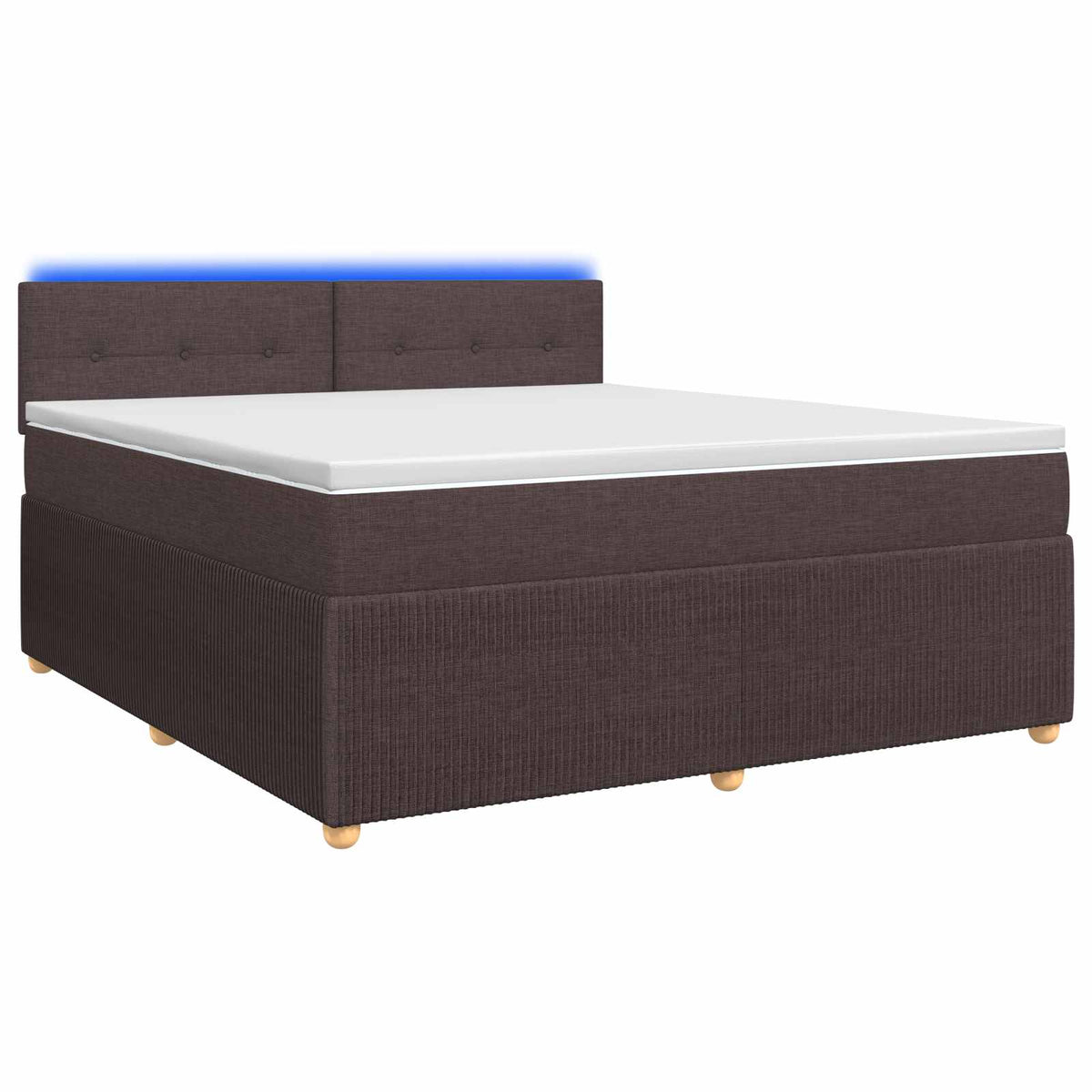 Lit boxspring avec matelas Marron foncé 140 x 190 cm Tissu