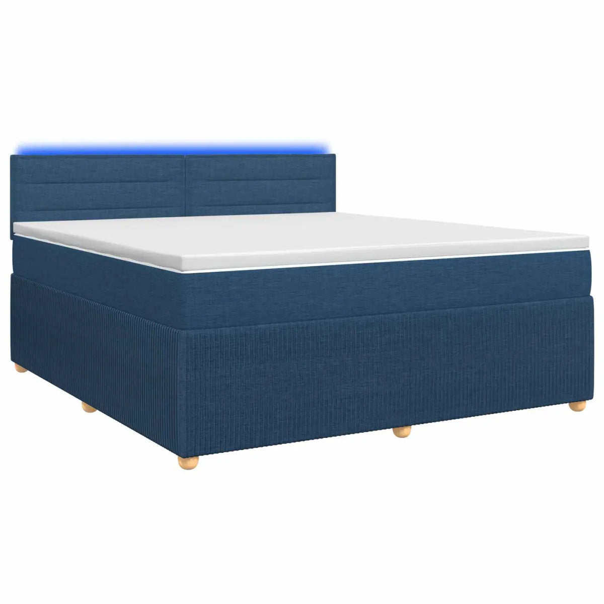 Lit boxspring avec matelas Bleu 140 x 200 cm Tissu - XIOS