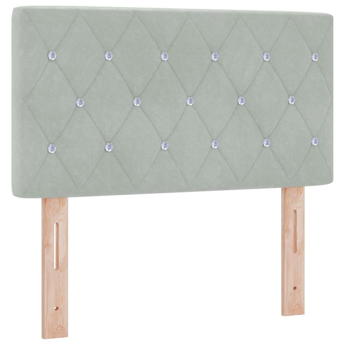 Lit boxspring avec matelas Gris clair 80 x 200 cm Velours - XIOS