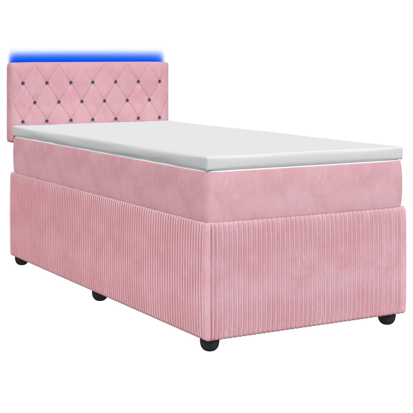 Lit boxspring avec matelas Rose 80 x 200 cm Velours - XIOS