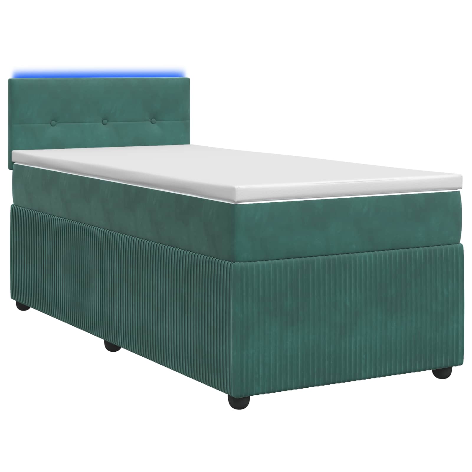 Lit boxspring avec matelas Vert foncé 90 x 190 cm Velours - XIOS