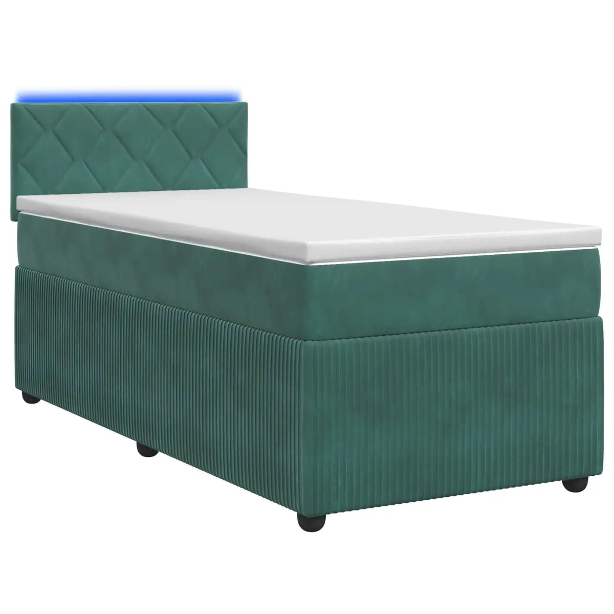 Lit boxspring avec matelas Vert foncé 90 x 190 cm Velours - XIOS
