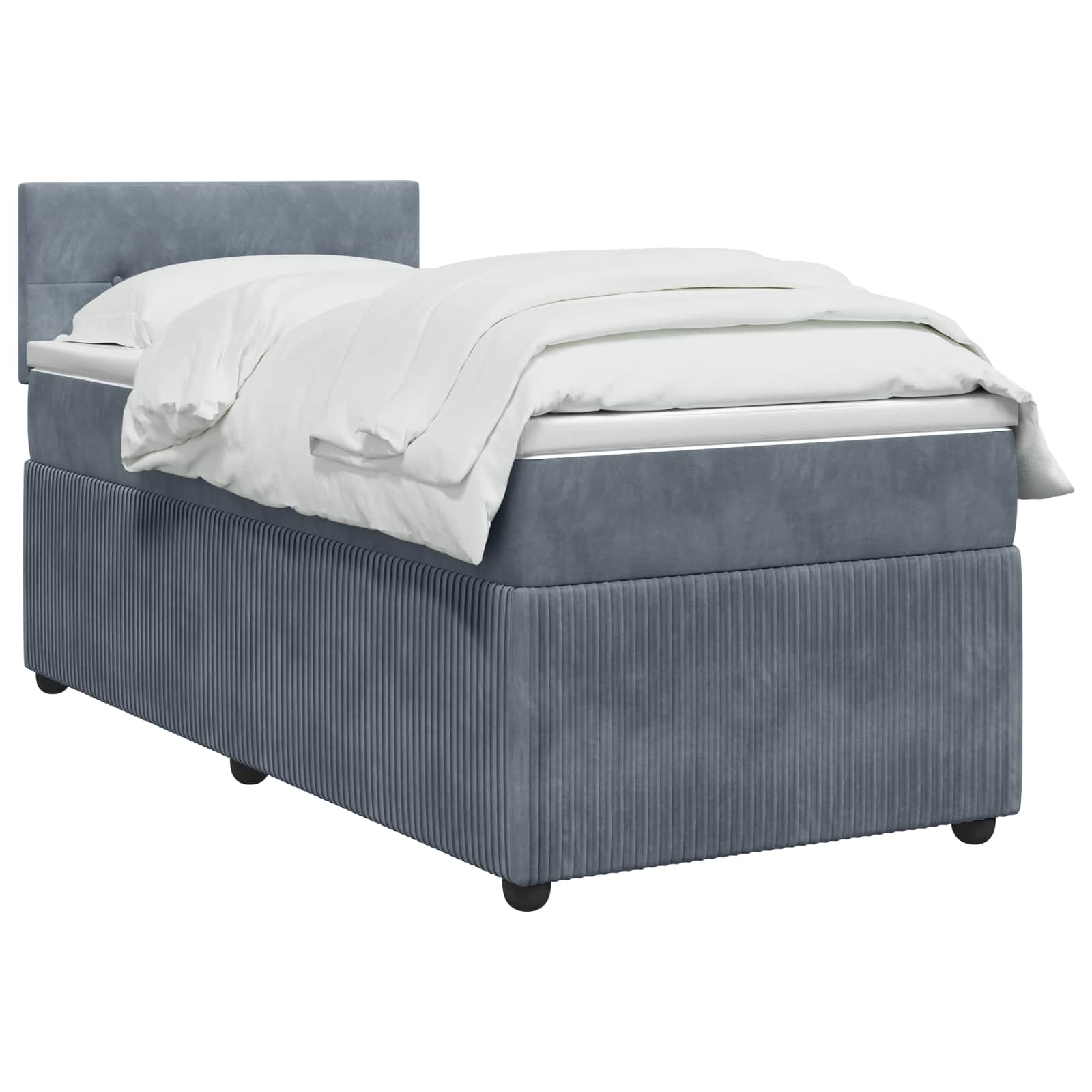 Lit boxspring avec matelas Gris foncé 90 x 200 cm Velours - XIOS