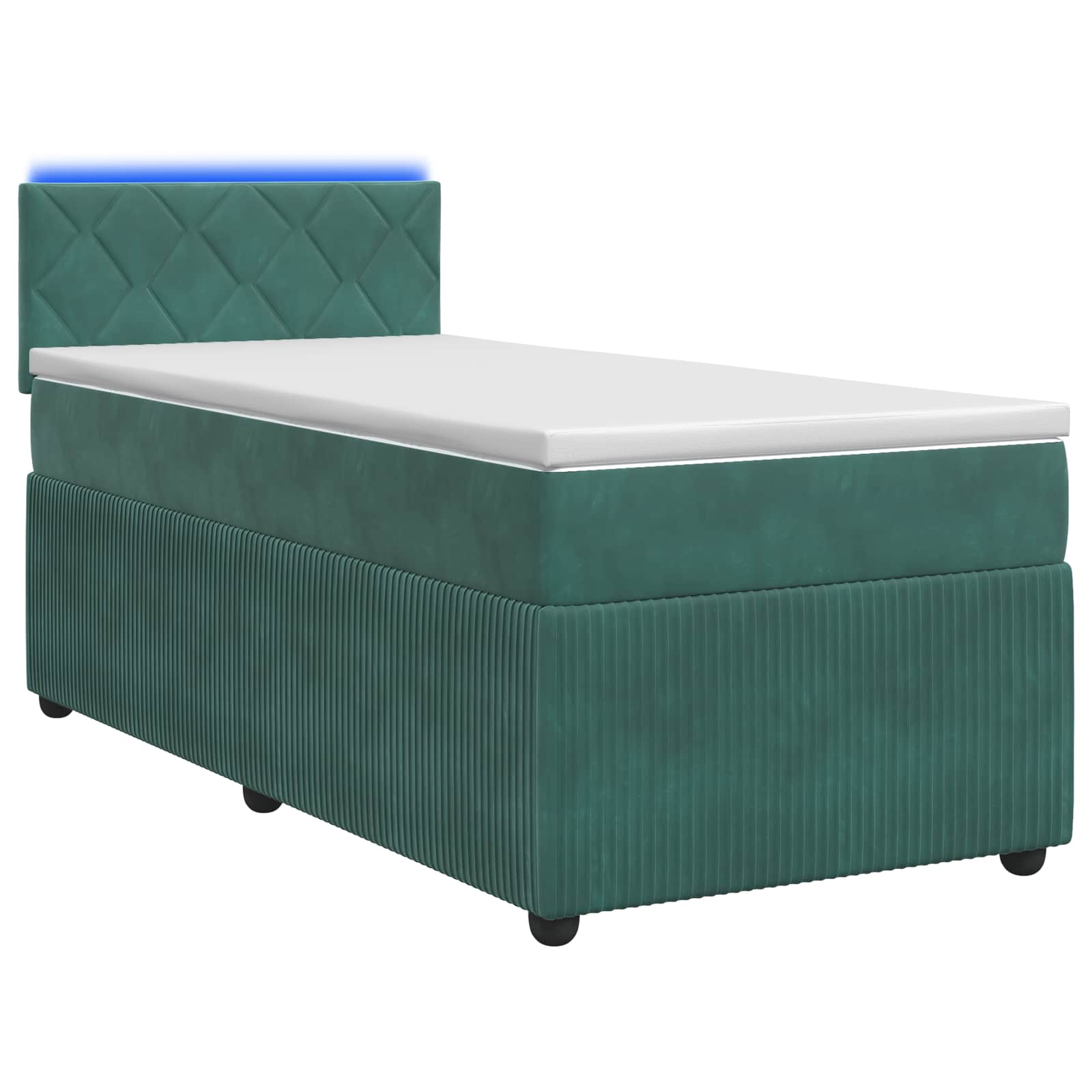 Lit boxspring avec matelas Vert foncé 90 x 200 cm Velours - XIOS