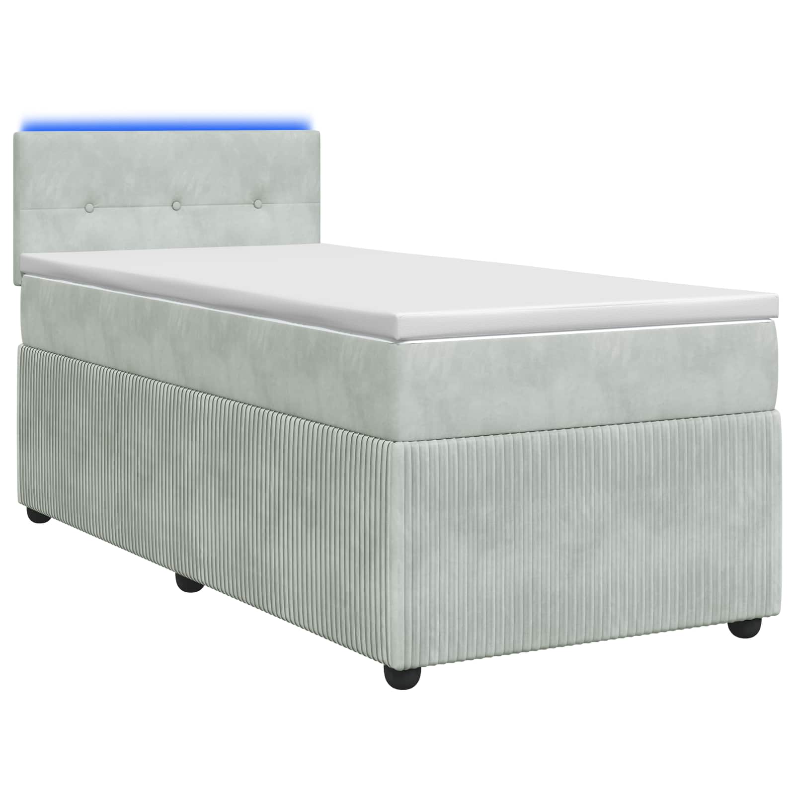 Lit boxspring avec matelas Gris clair 100 x 200 cm Velours - XIOS