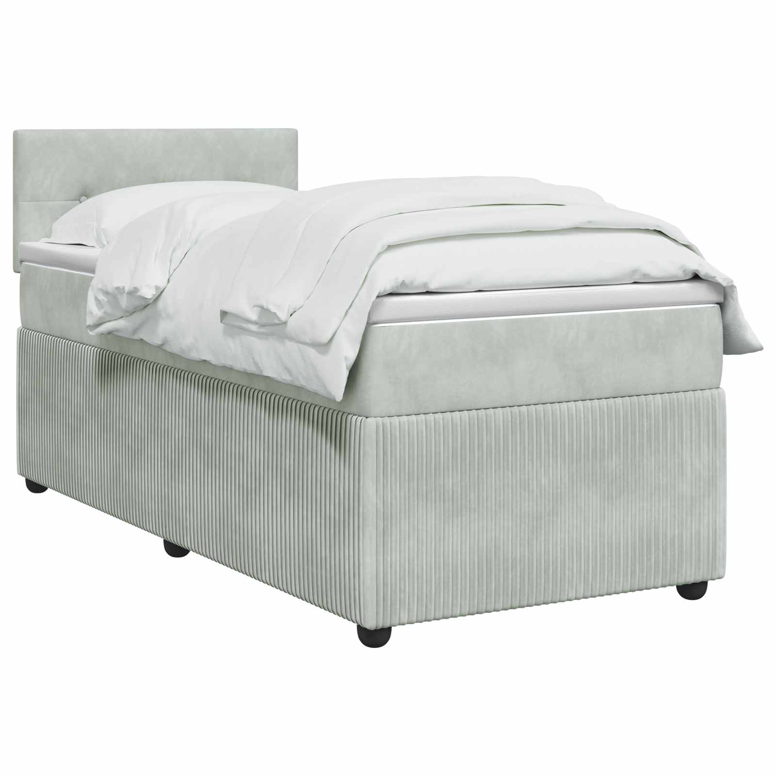 Lit boxspring avec matelas Gris clair 100 x 200 cm Velours - XIOS
