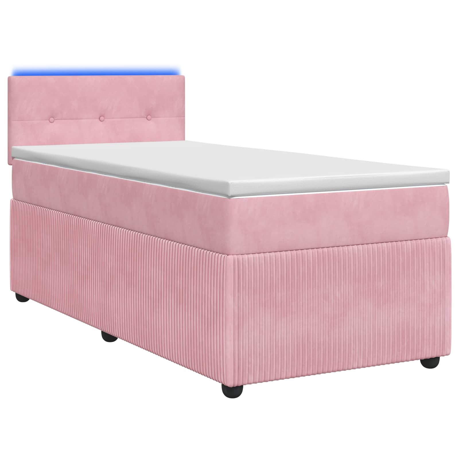 Lit boxspring avec matelas Rose 100 x 200 cm Velours
