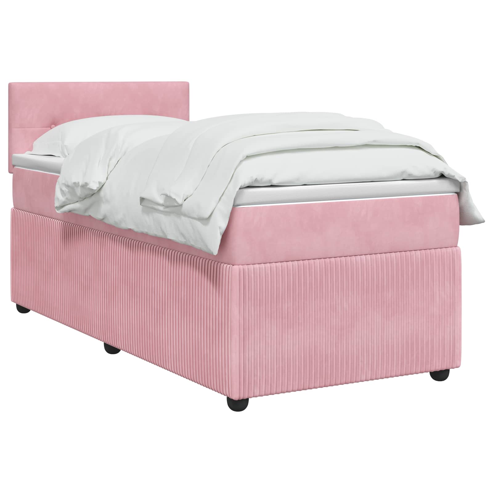 Lit boxspring avec matelas Rose 100 x 200 cm Velours
