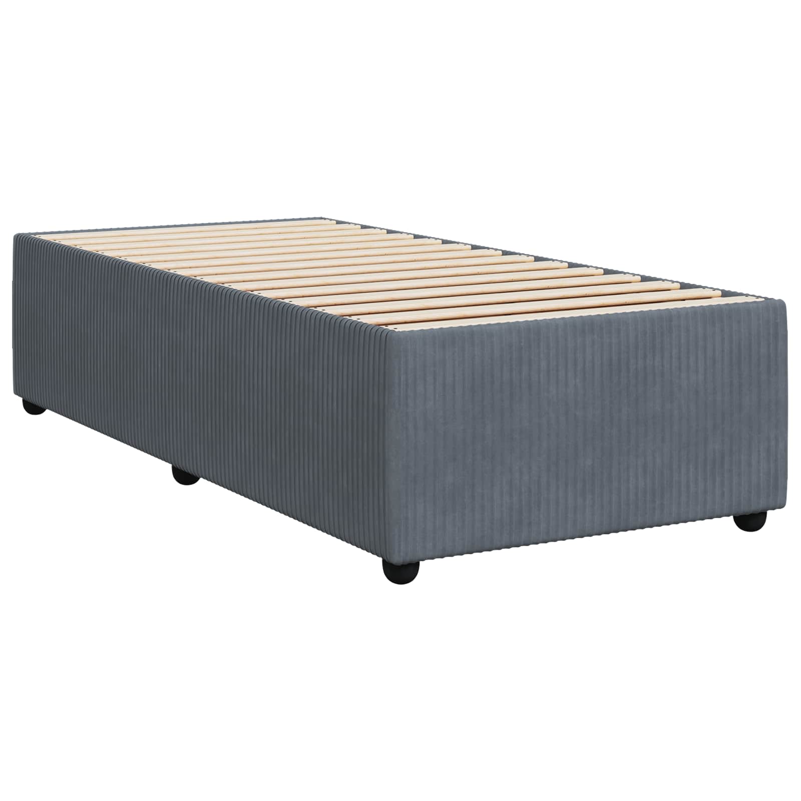 Lit boxspring avec matelas Gris foncé 100 x 200 cm Velours
