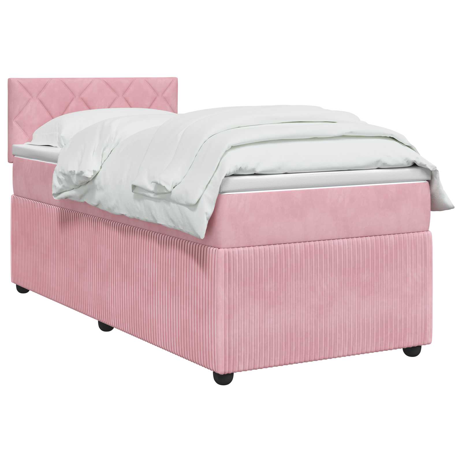 Lit boxspring avec matelas Rose 100 x 200 cm Velours