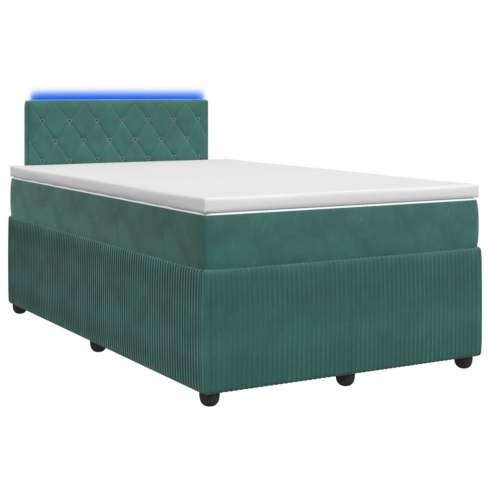 Lit boxspring avec matelas Vert foncé 120 x 190 cm Velours