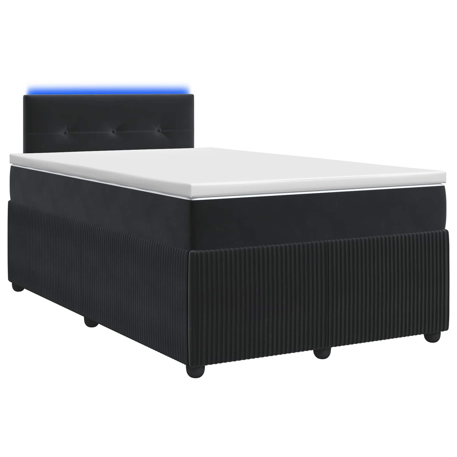 Lit boxspring avec matelas Noir 120 x 190 cm Velours