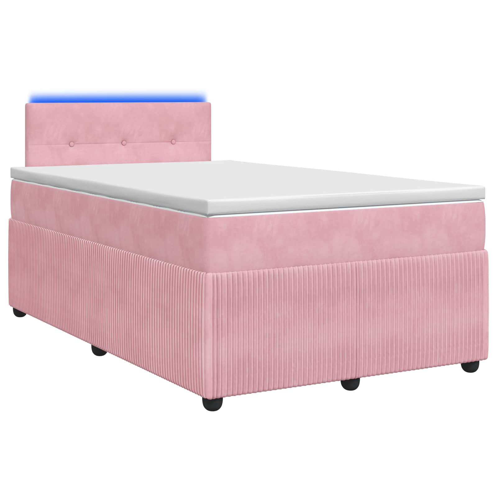 Lit boxspring avec matelas Rose 120 x 190 cm Velours