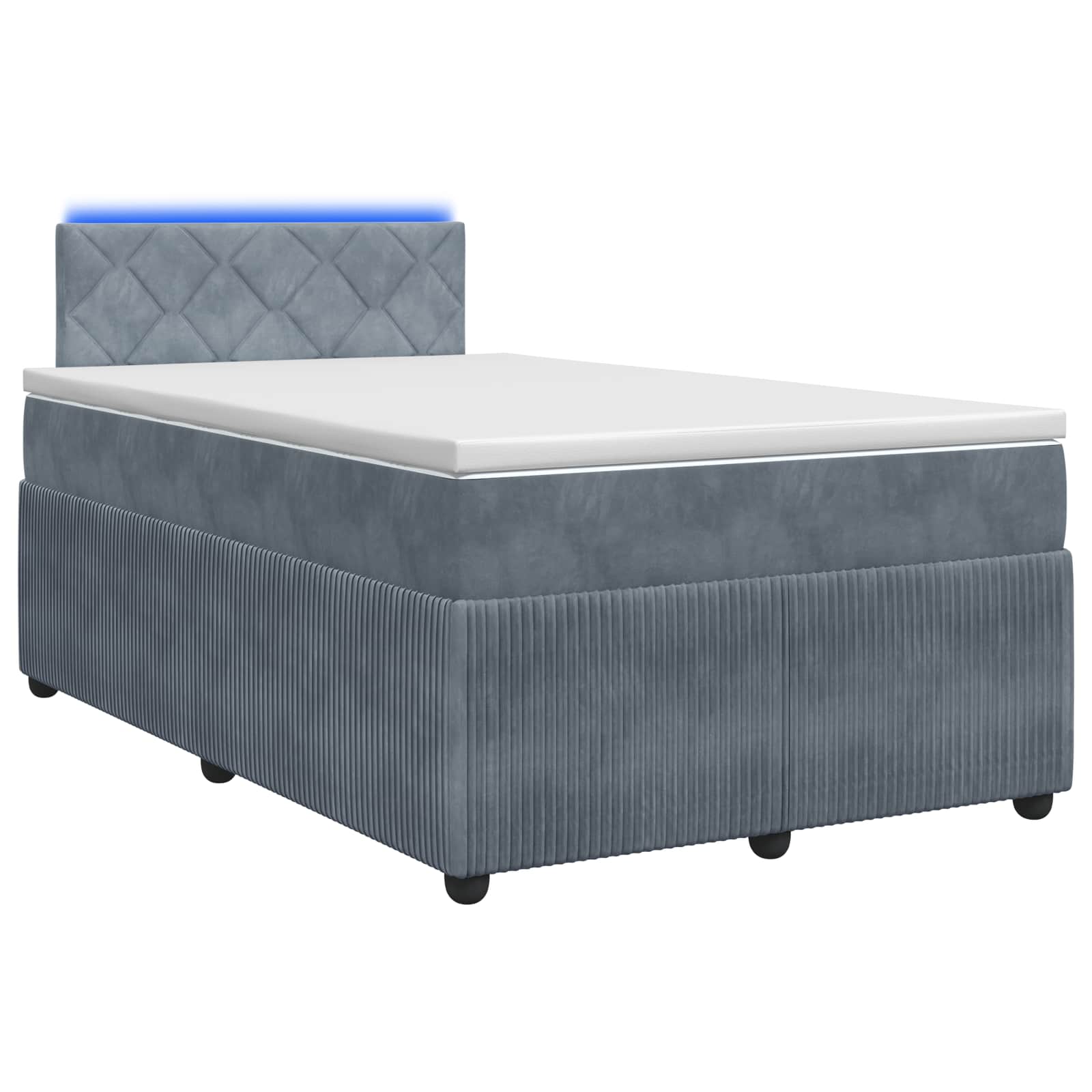 Lit boxspring avec matelas Gris foncé 120 x 190 cm Velours