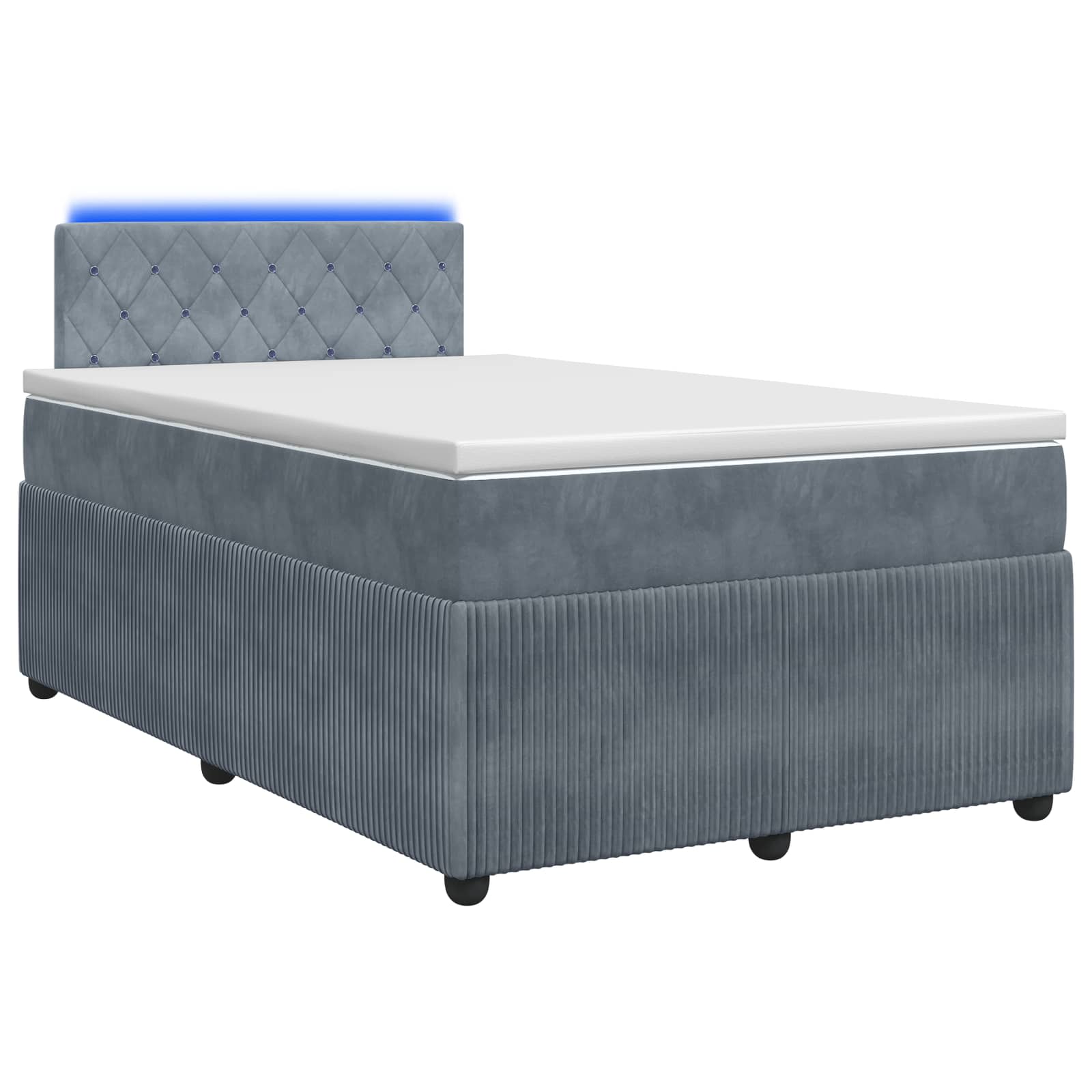 Lit boxspring avec matelas Gris foncé 120 x 200 cm Velours