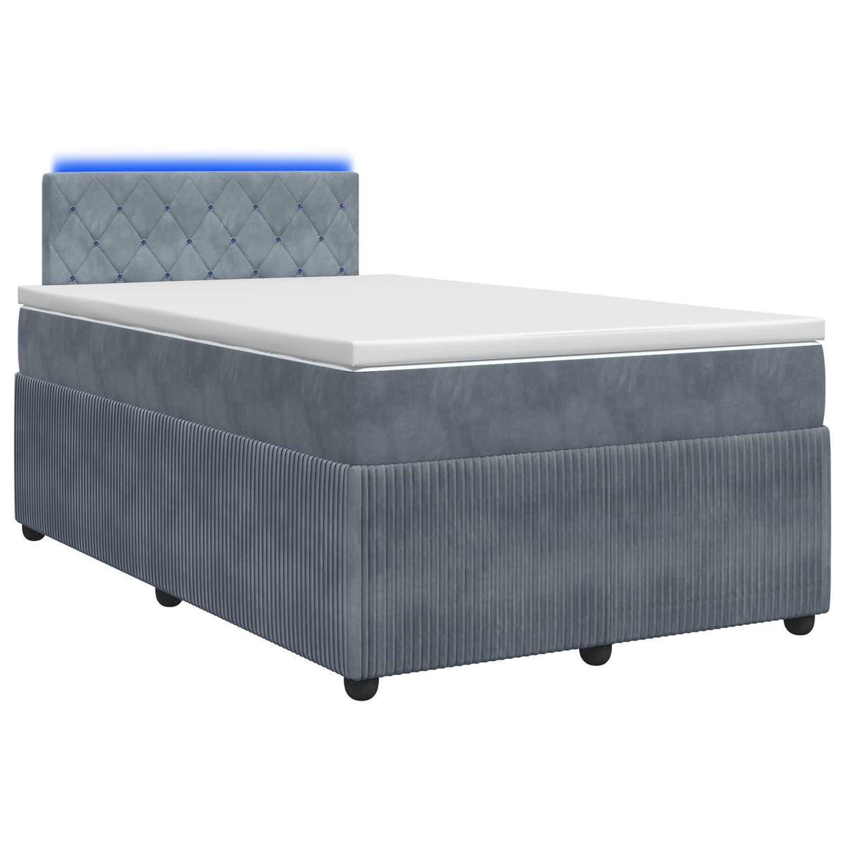 Lit boxspring avec matelas Gris foncé 120 x 200 cm Velours