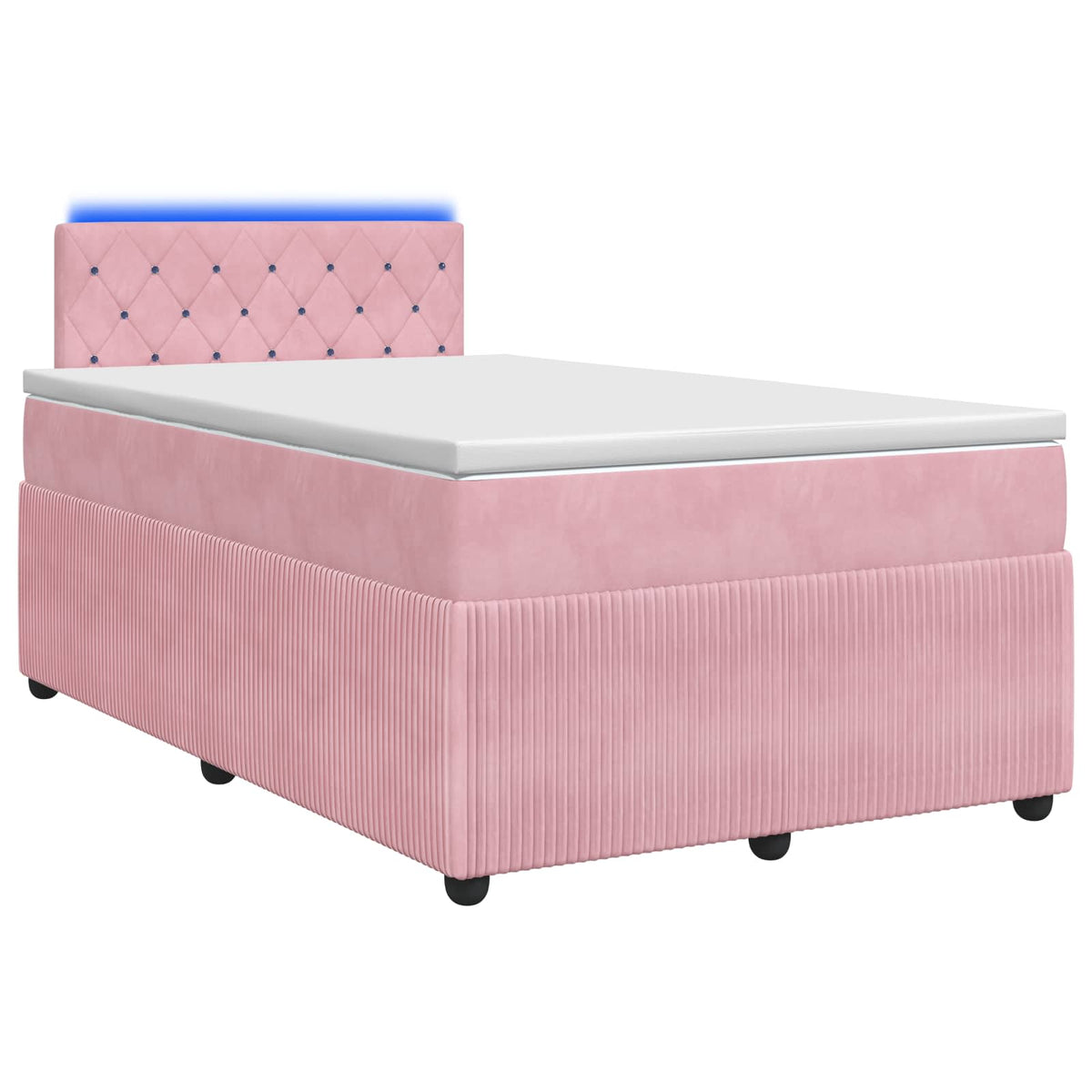 Lit boxspring avec matelas Rose 120 x 200 cm Velours