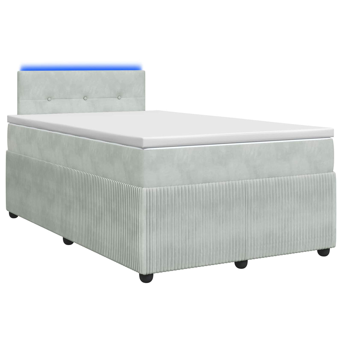 Lit boxspring avec matelas Gris clair 120 x 200 cm Velours