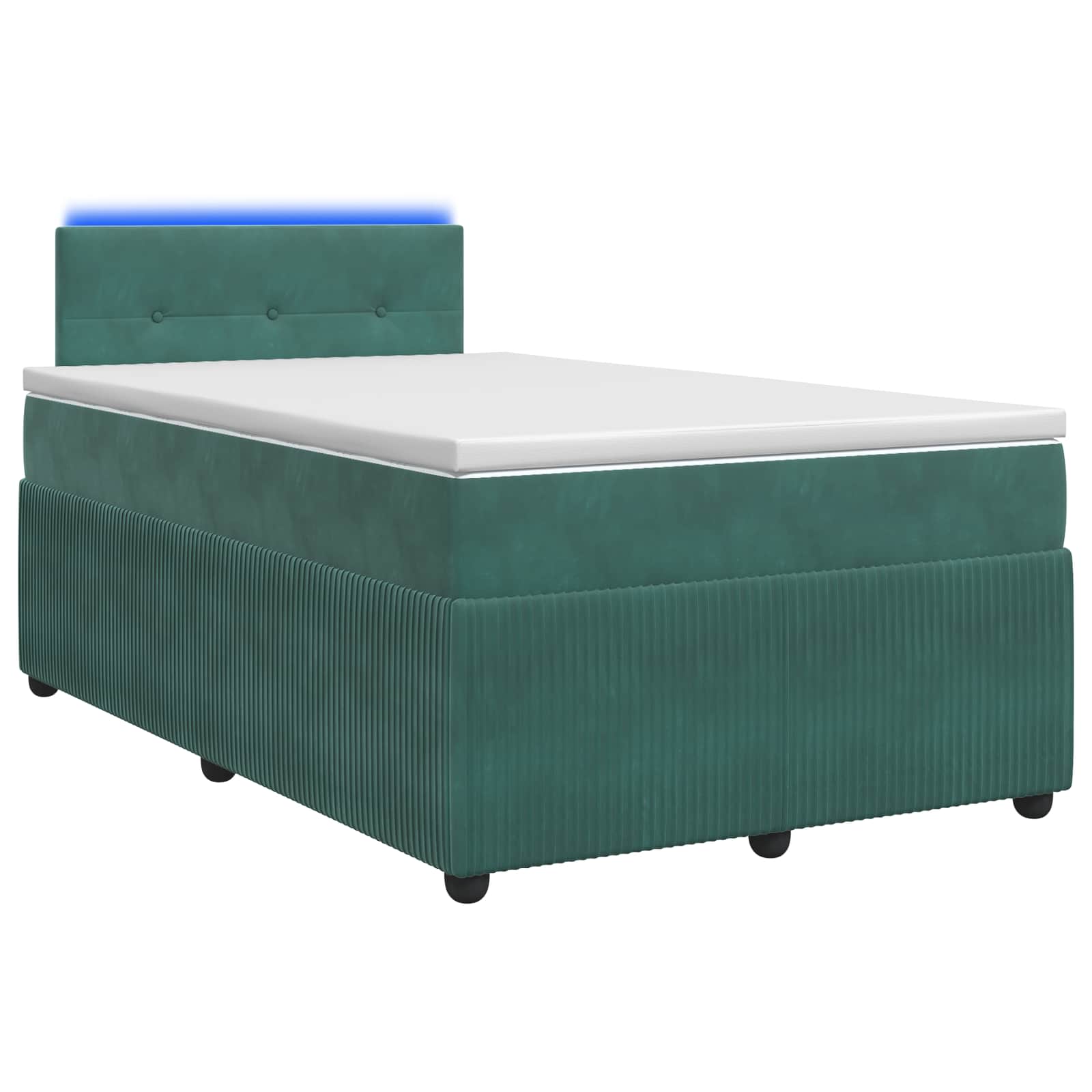 Lit boxspring avec matelas Vert foncé 120 x 200 cm Velours